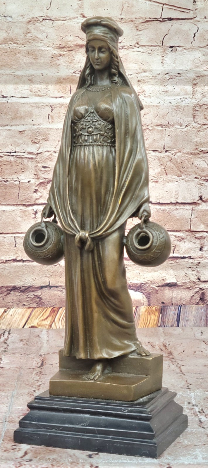 French Bronze Orientalist Sculpture “The Water Carrier” by Alonzo - Collectible