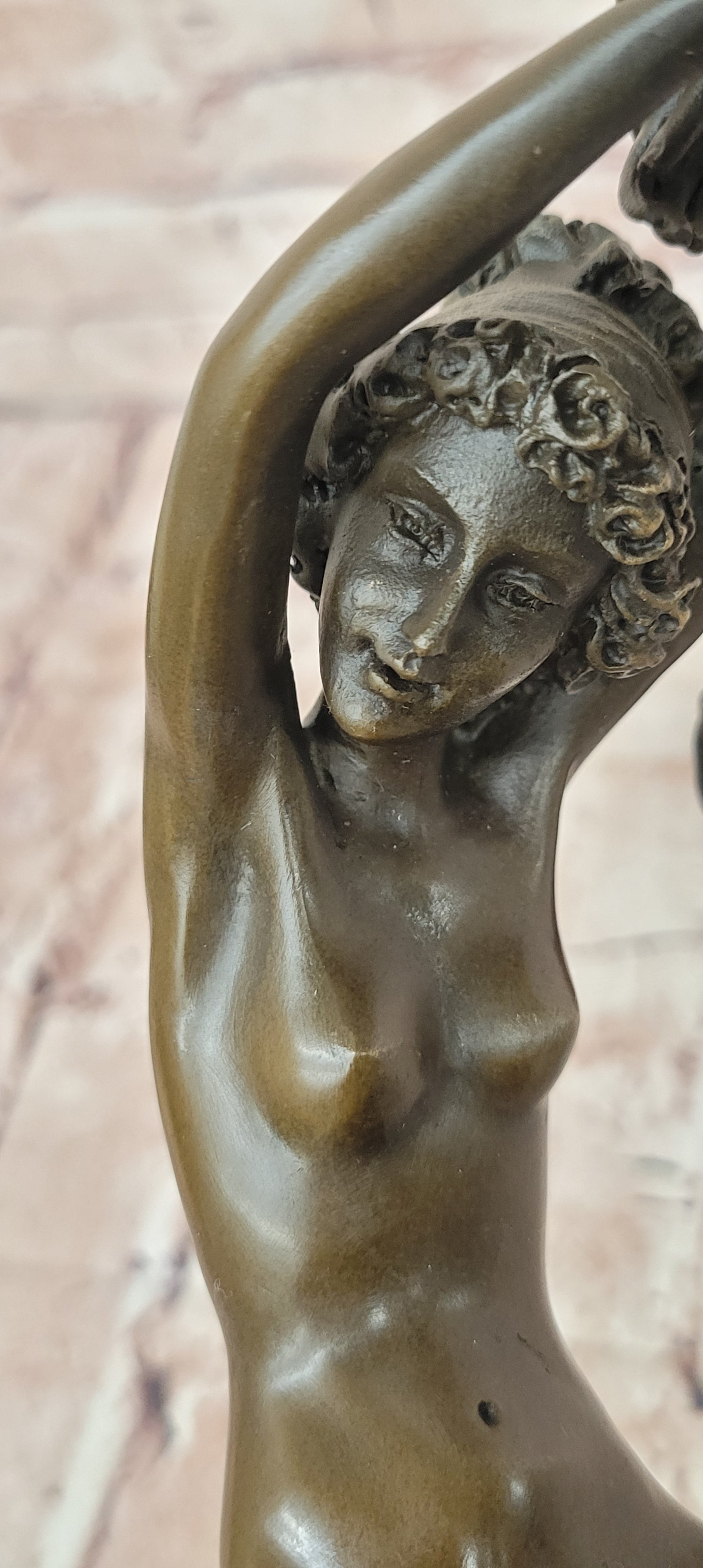 Hand Crafted Nude Naked Detailed Two Dancer Dancers Bronze Sculpture Figurine