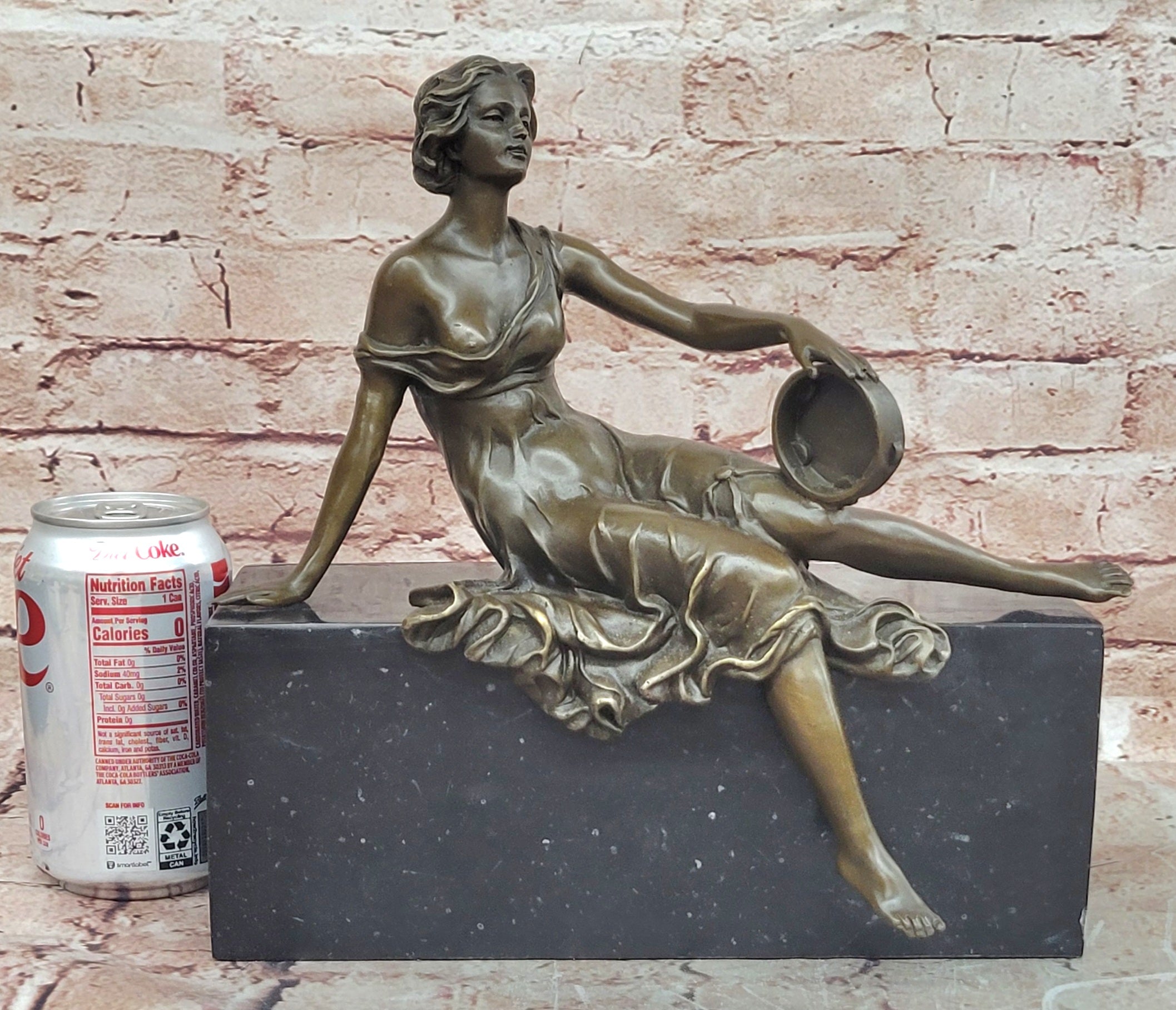 Heavy Milo Bronze Art Nouveau Woman with Tambourine Museum Quality Artwork