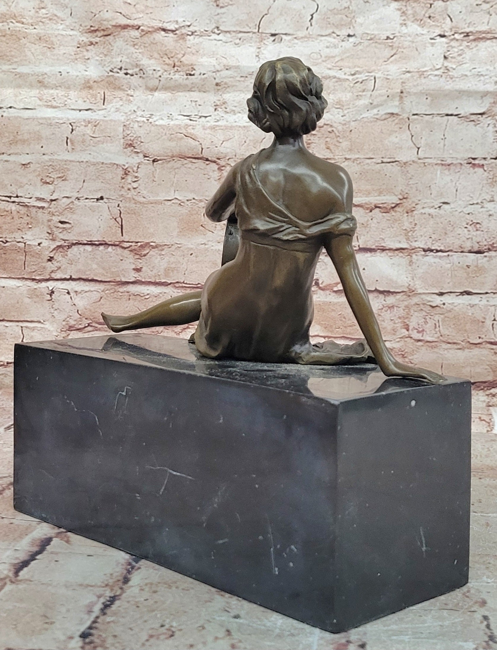 Heavy Milo Bronze Art Nouveau Woman with Tambourine Museum Quality Artwork