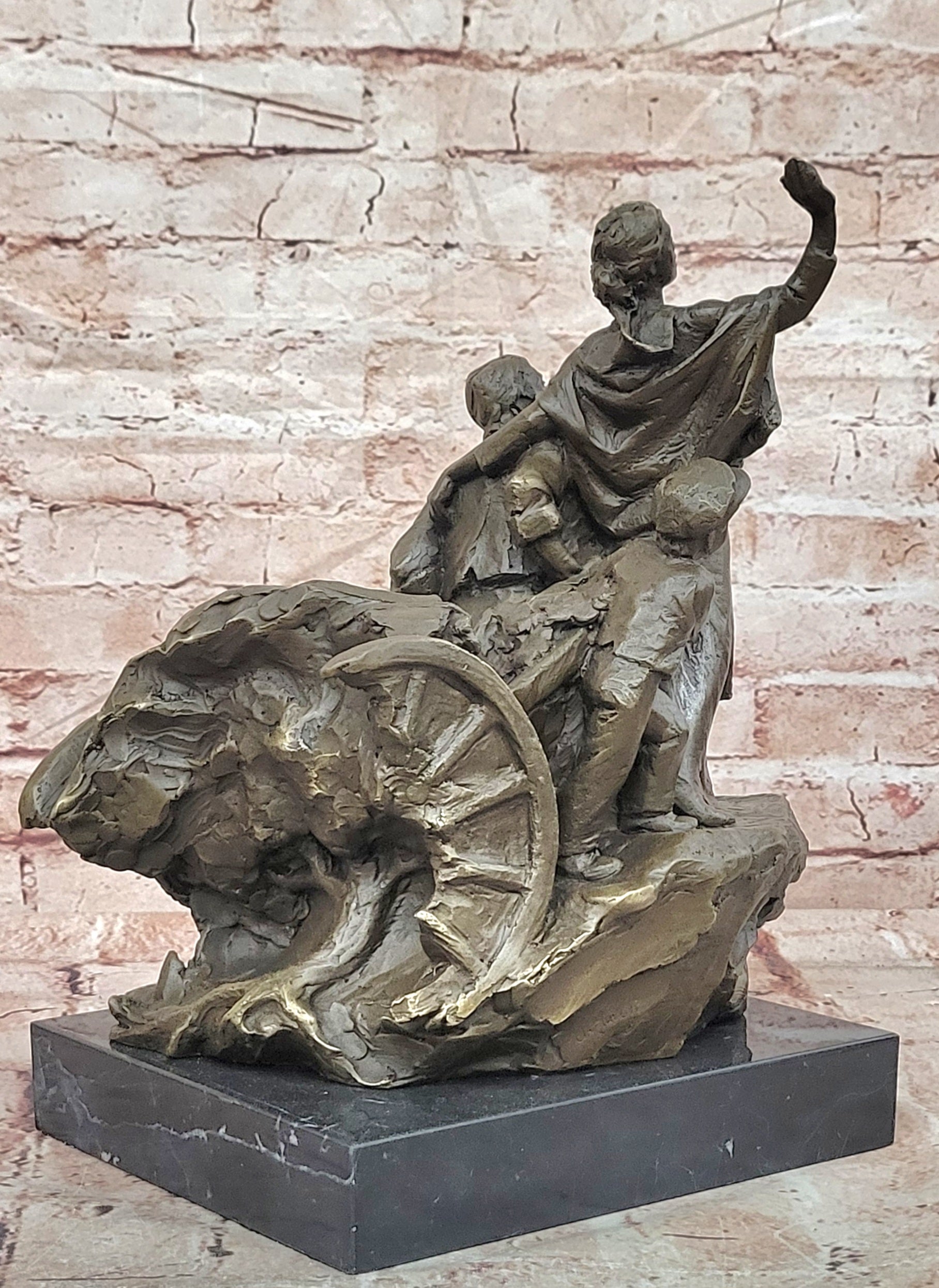 Bronze Art Nouveau Family Sculpture Mavchi Figurative Fine Art Collectible Art