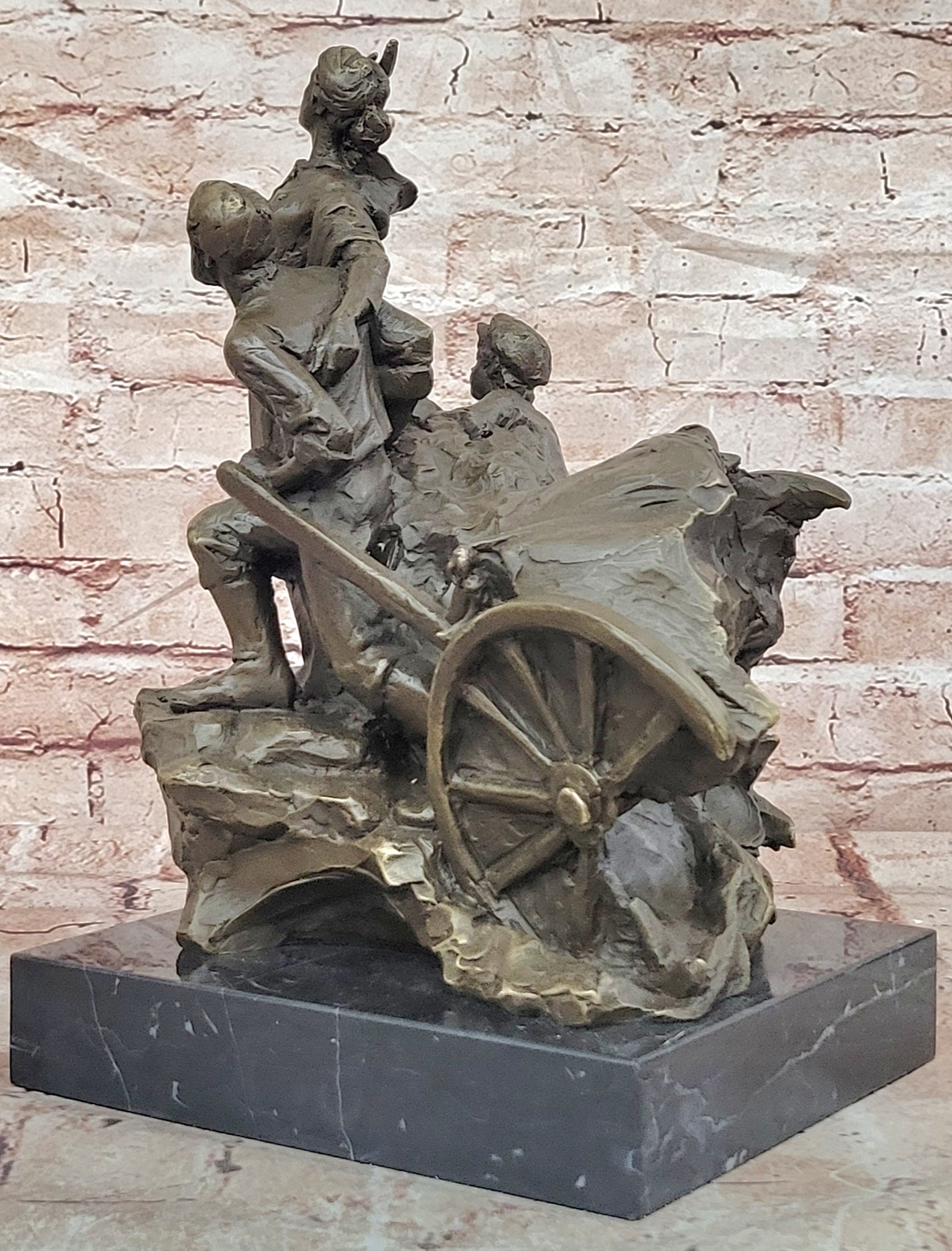 Bronze Art Nouveau Family Sculpture Mavchi Figurative Fine Art Collectible Art