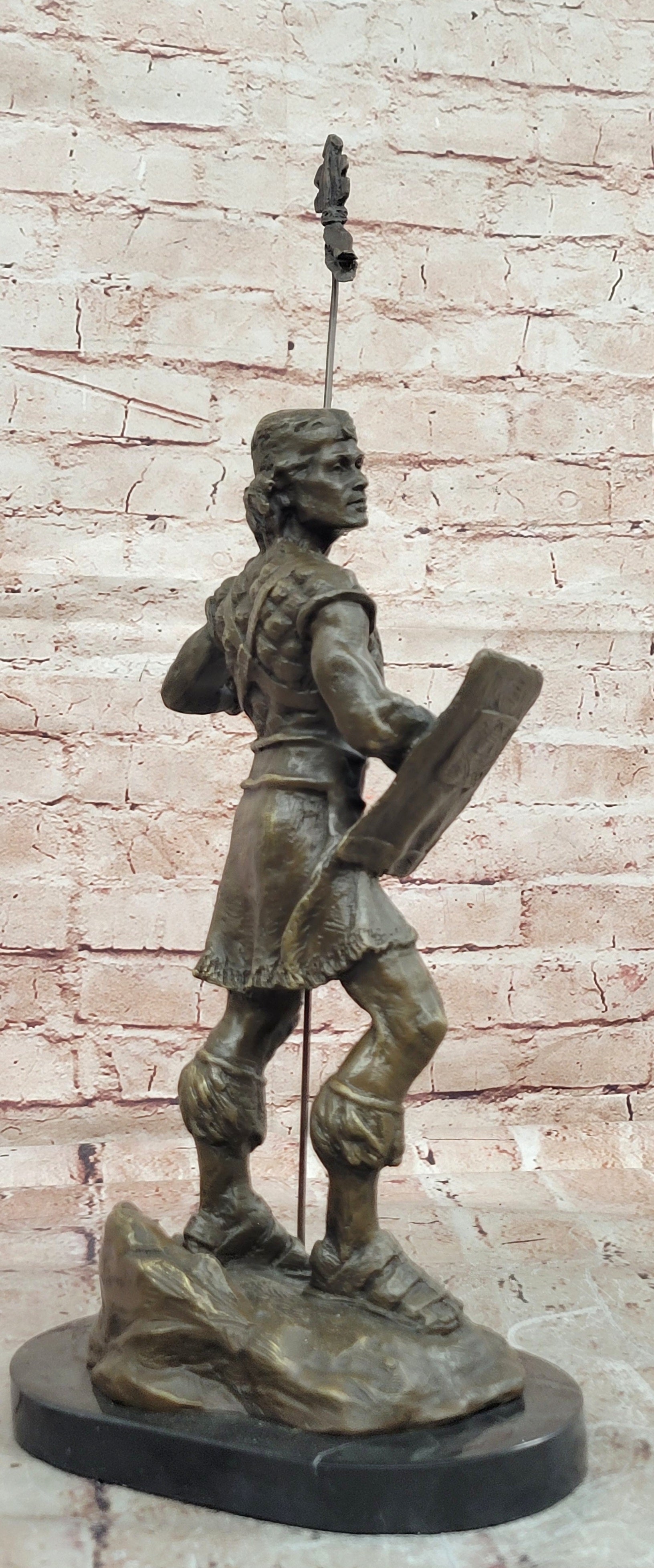 Handcrafted Bronze Celtic Warrior Statue Signed Jean Patoue Collector Artwork