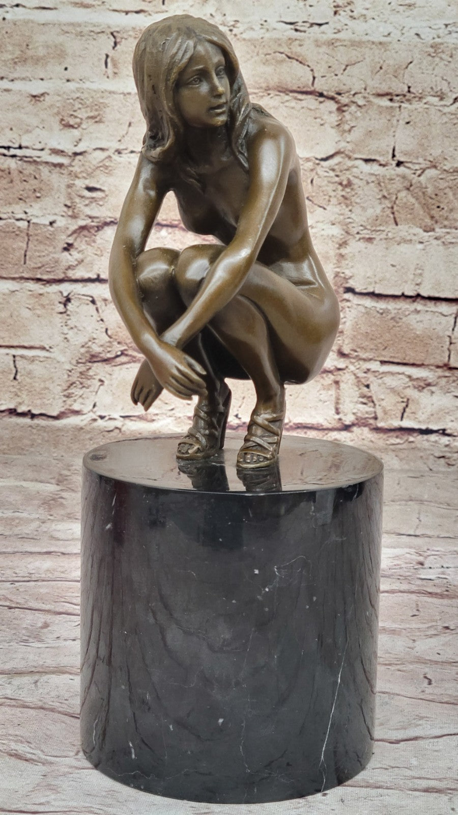 Cast Bronze Sculpture Nude Female Collector Edition Lost Wax Masterpiece DÉCO