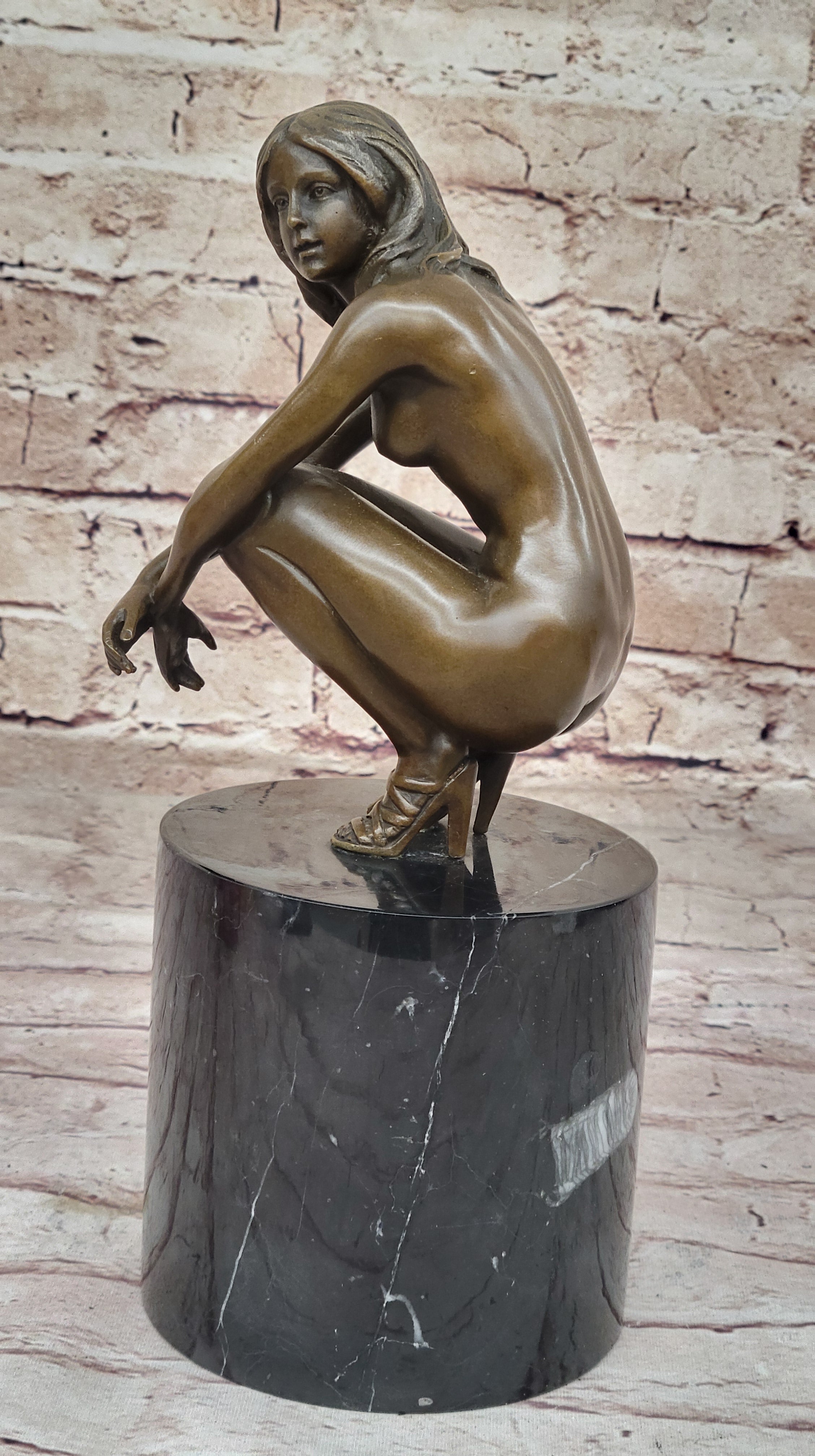 Cast Bronze Sculpture Nude Female Collector Edition Lost Wax Masterpiece DÉCO
