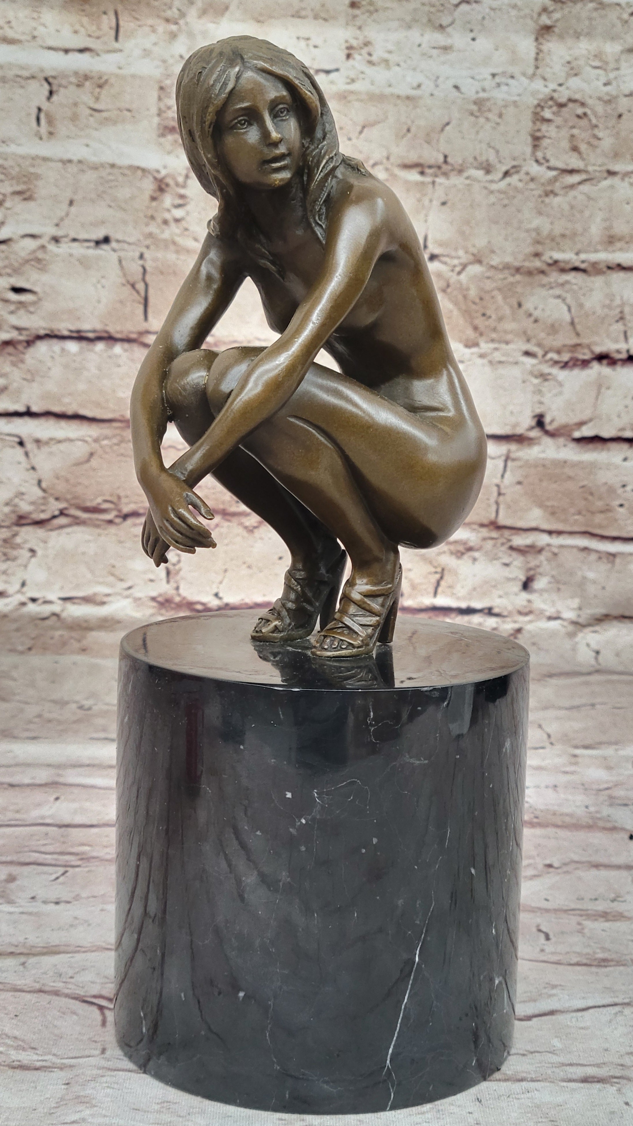 Cast Bronze Sculpture Nude Female Collector Edition Lost Wax Masterpiece DÉCO