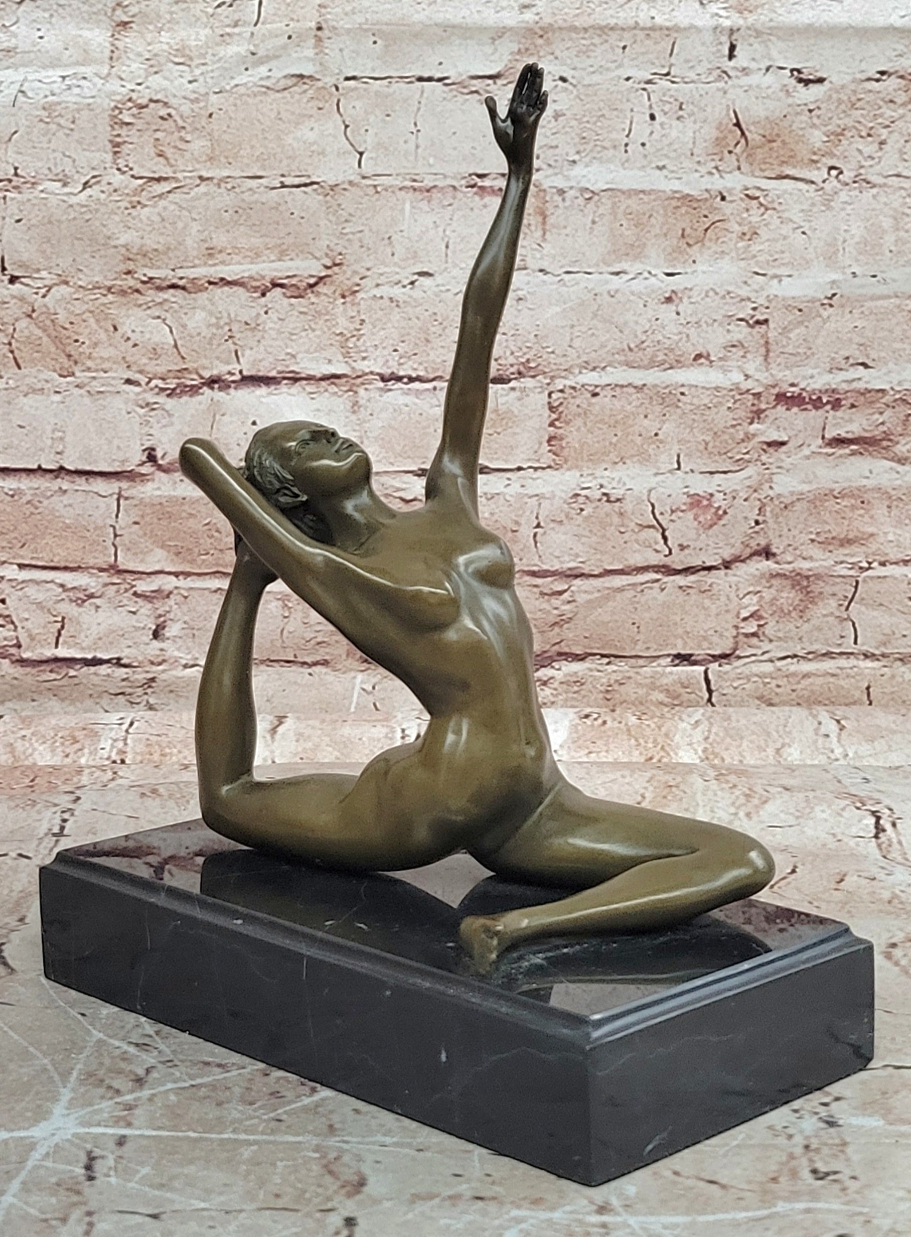 Bronze Art Deco Nude Female Statue Signed Milo Collectible Artwork