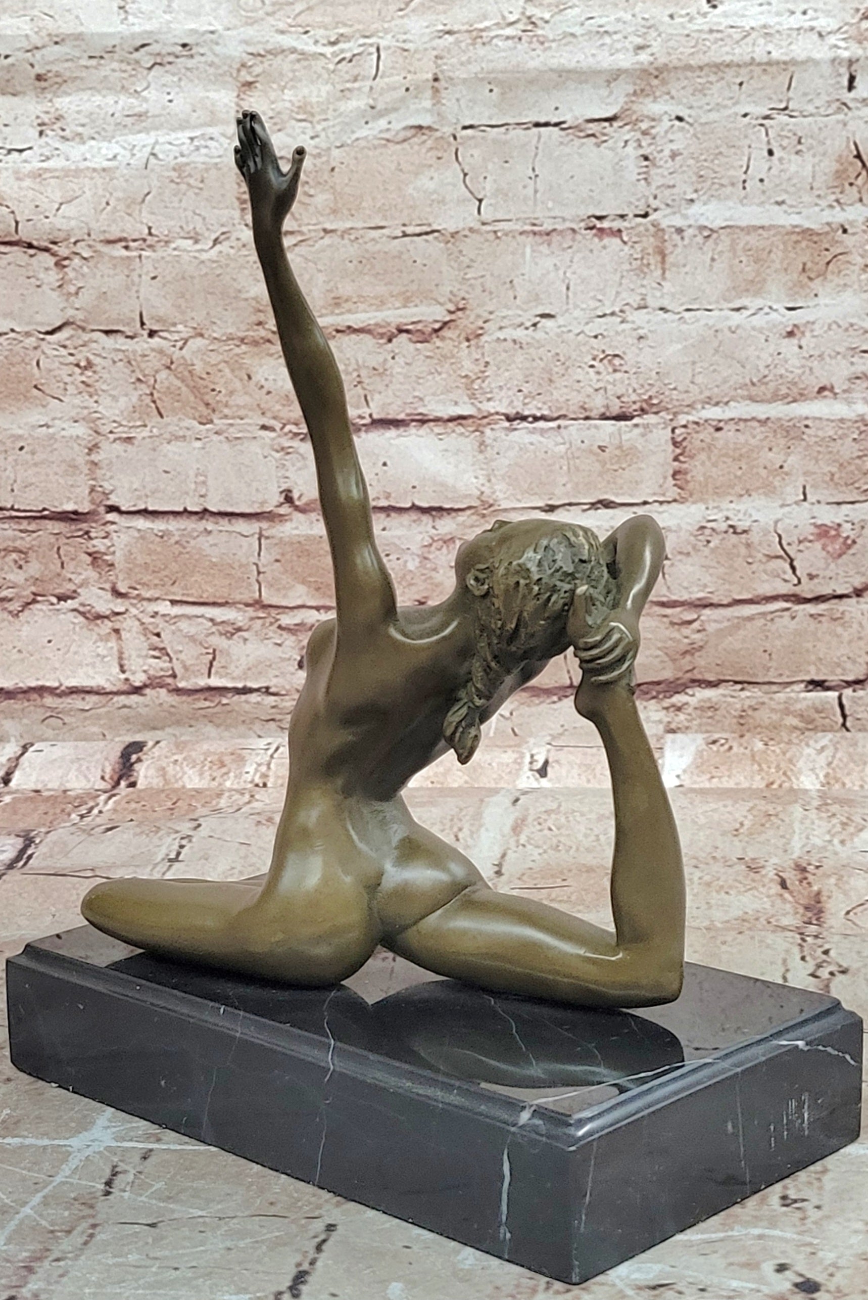 Bronze Art Deco Nude Female Statue Signed Milo Collectible Artwork