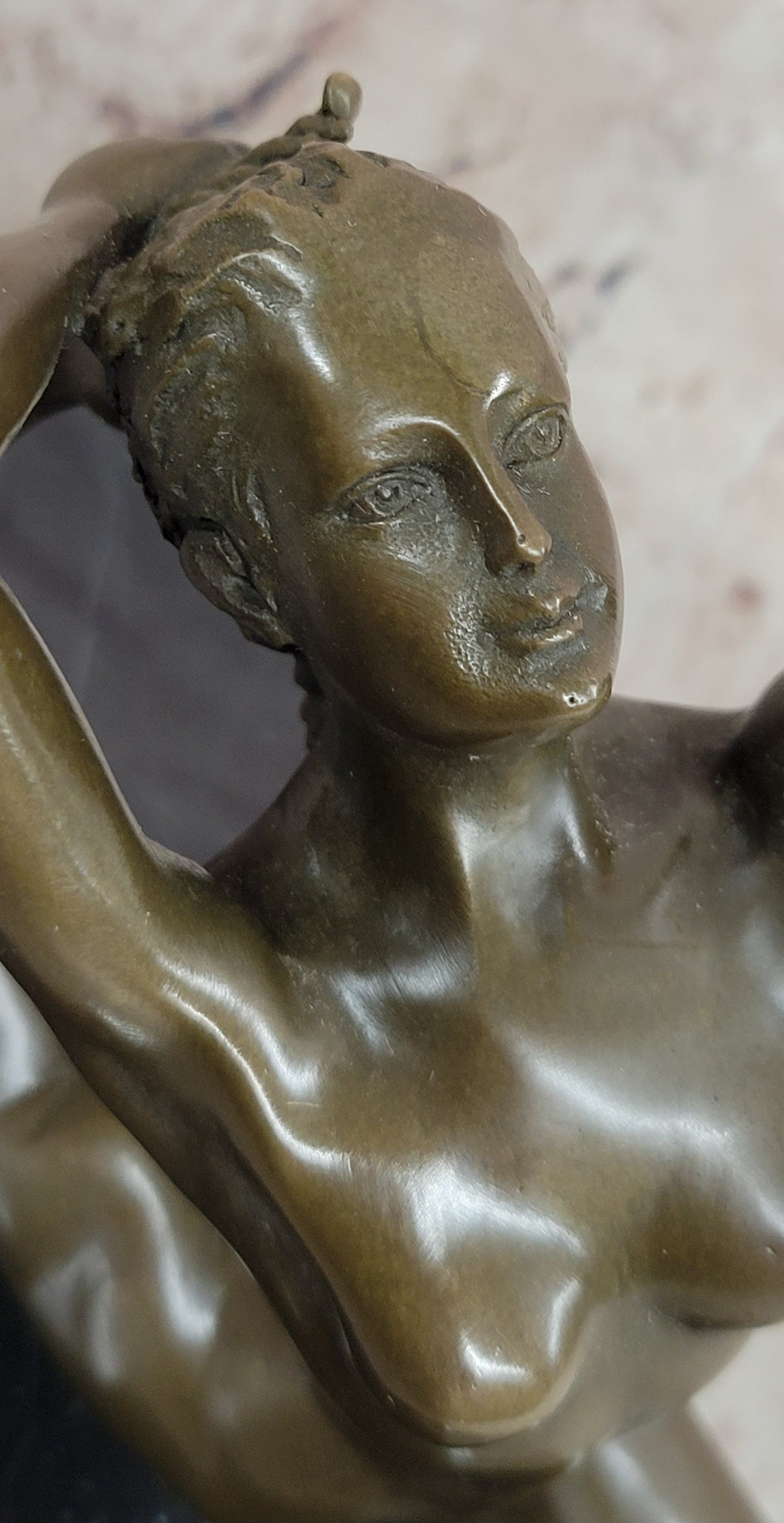 Bronze Art Deco Nude Female Statue Signed Milo Collectible Artwork