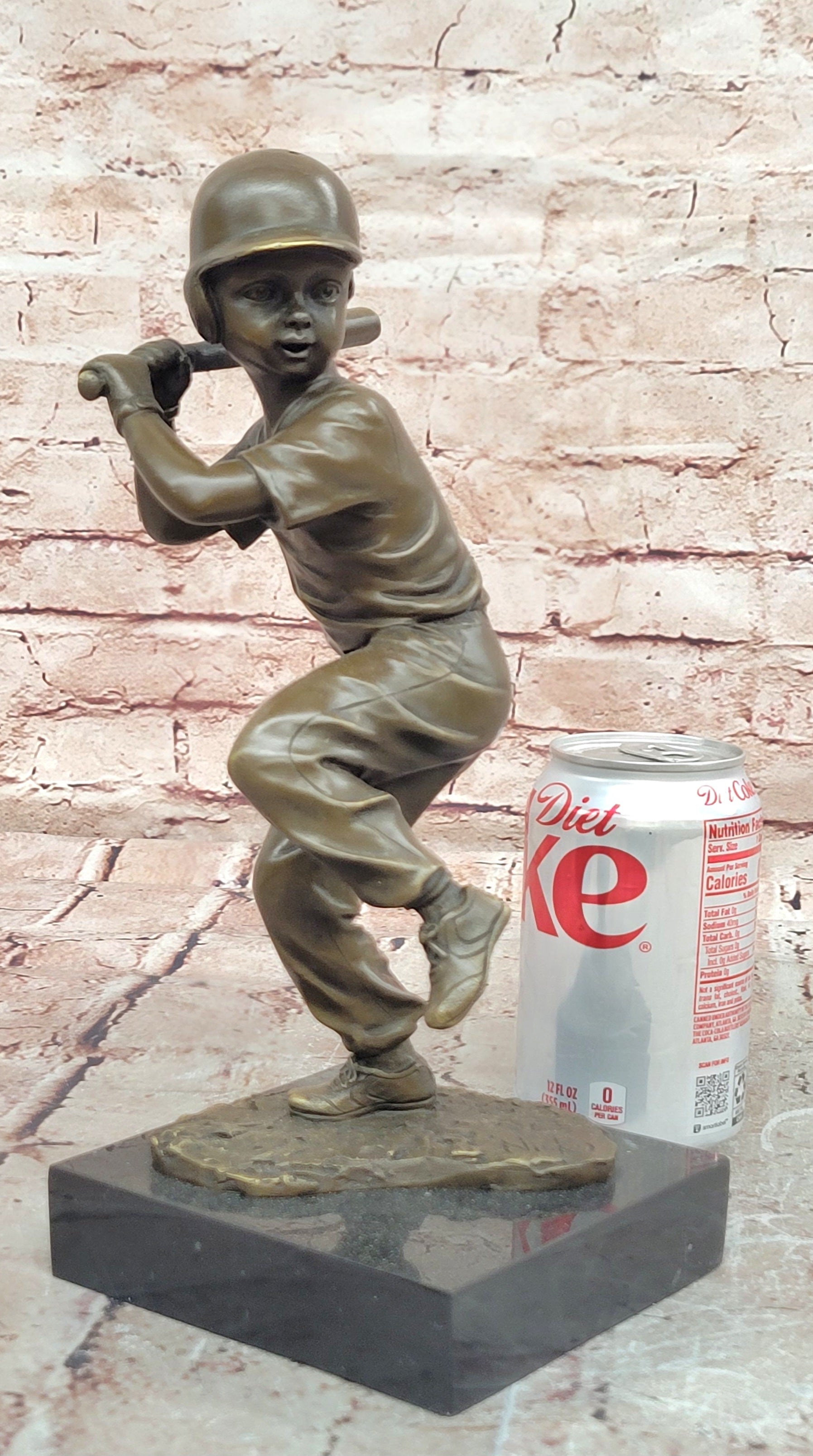 Handmade Bronze Baseball Batter Figurine Sports Lover Hot Cast Home Decor