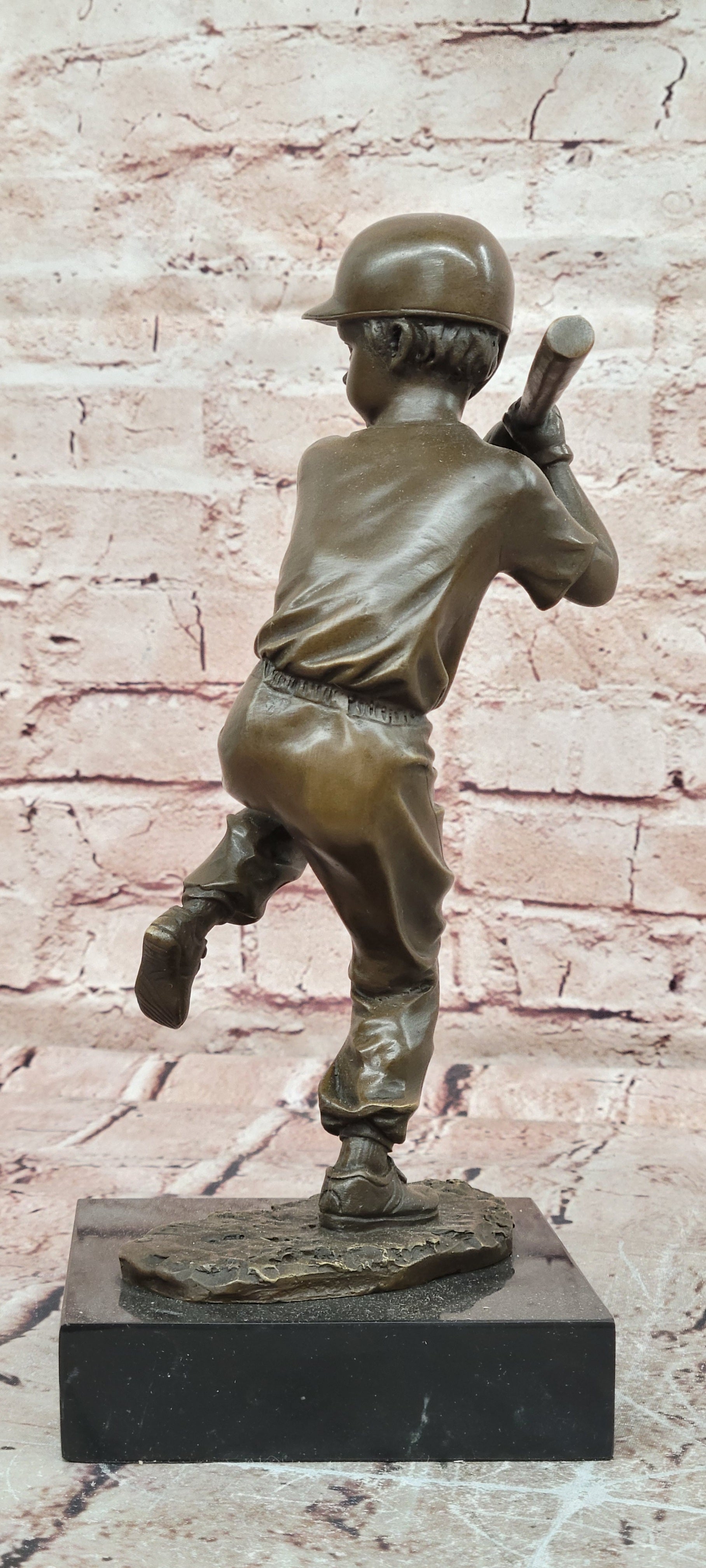 Handmade Bronze Baseball Batter Figurine Sports Lover Hot Cast Home Decor
