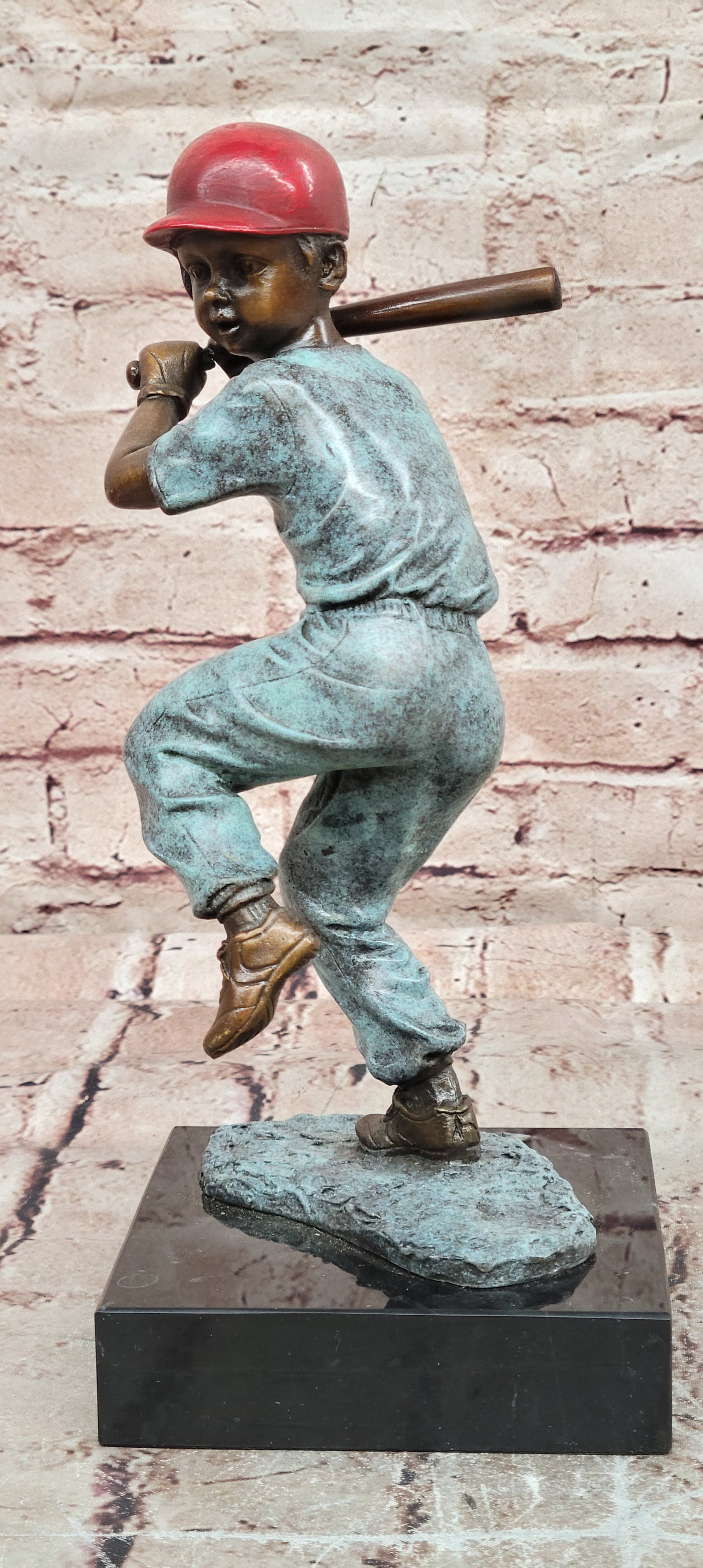 Signed Mario Nick Bronze “Batter Up” Sculpture Collectible Sports Memorabilia