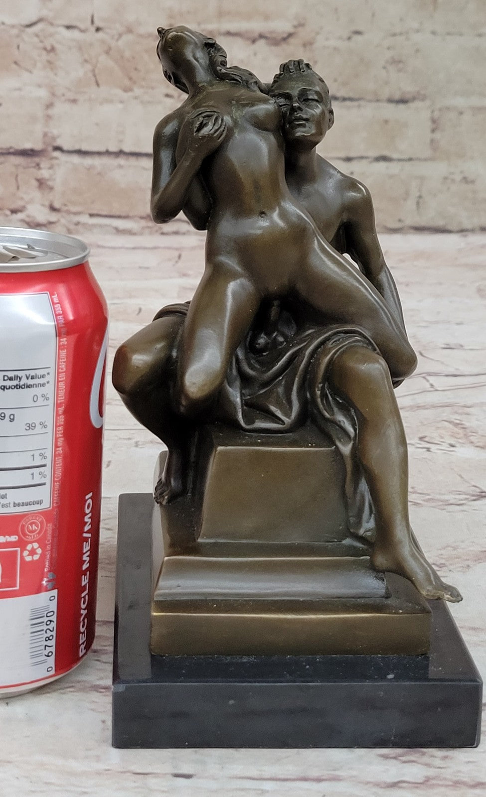 Nude 100% Bronze Sculpture Man and Woman  Hot Cast Figurine Figure Hot Cast