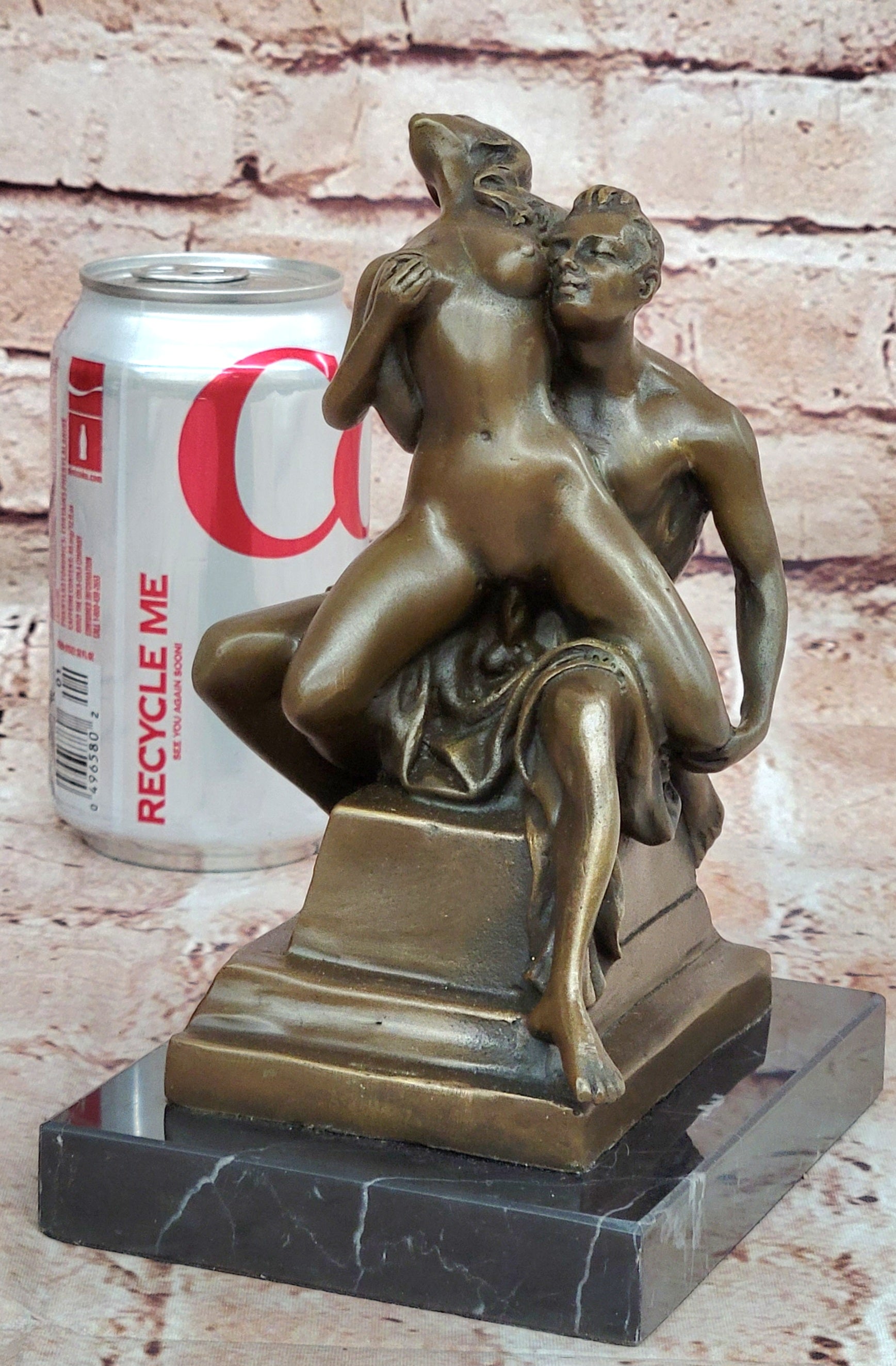 Nude 100% Bronze Sculpture Man and Woman Hot Cast Figurine Figure Hot Cast