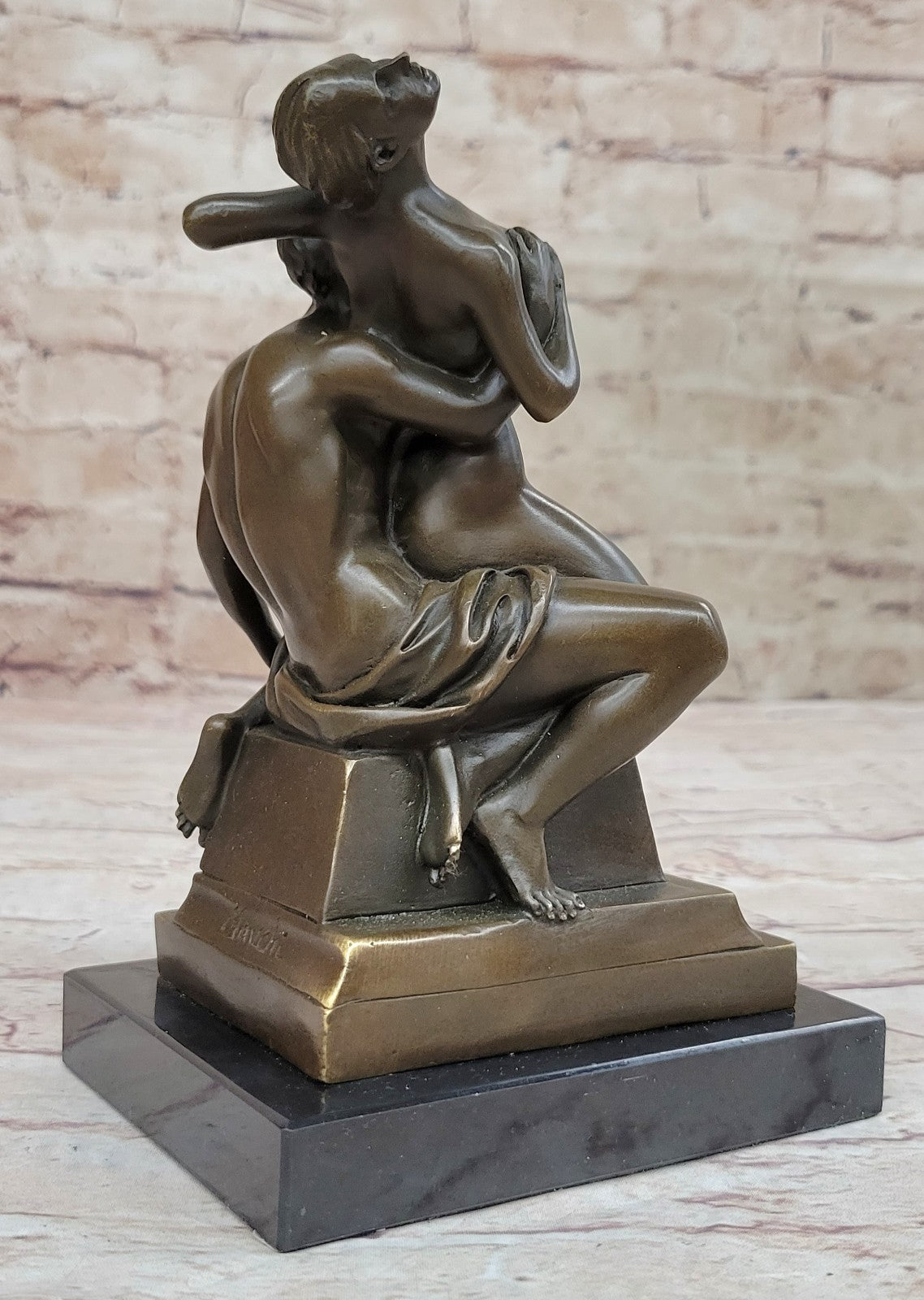 Nude 100% Bronze Sculpture Man and Woman  Hot Cast Figurine Figure Hot Cast