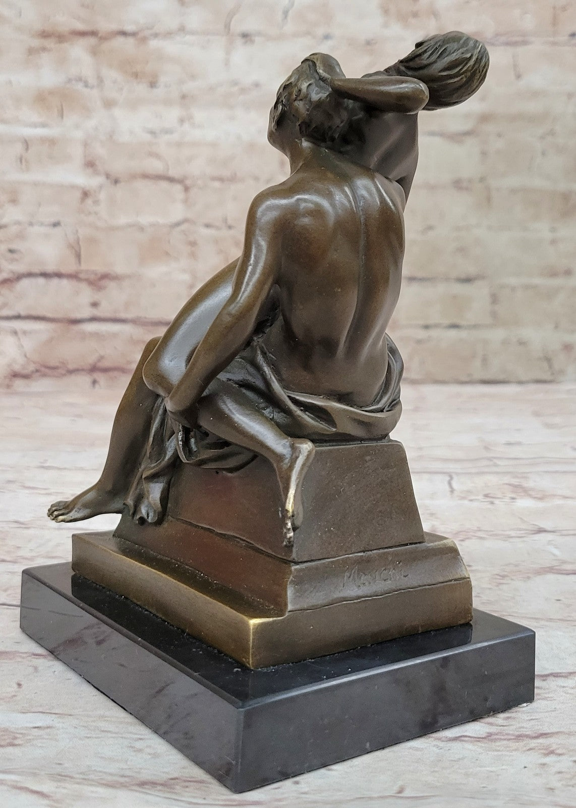 Nude 100% Bronze Sculpture Man and Woman  Hot Cast Figurine Figure Hot Cast