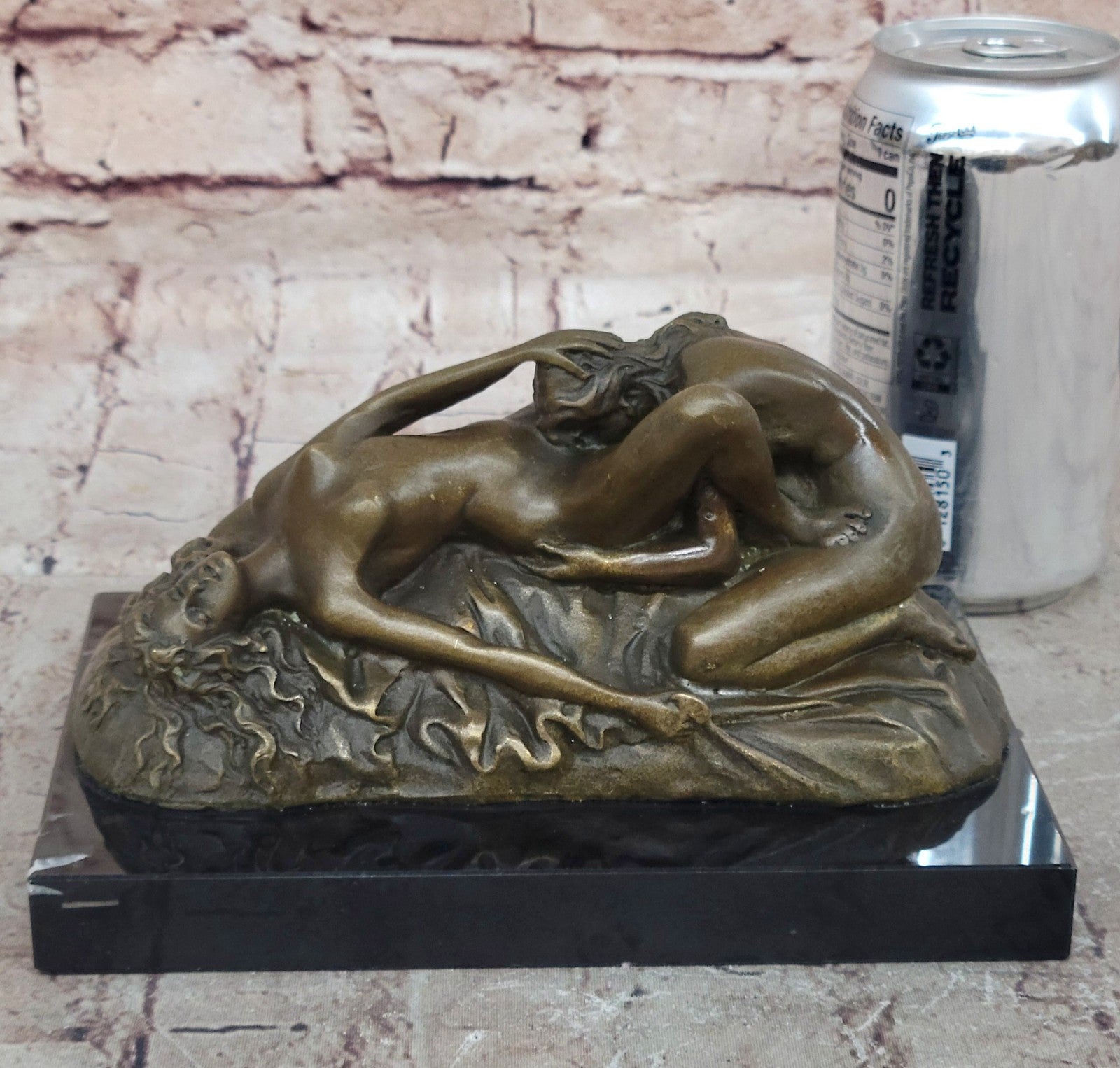 Art Deco Romance Nude Female Bronze Sculpture Decorative Bronze Statue Figurine