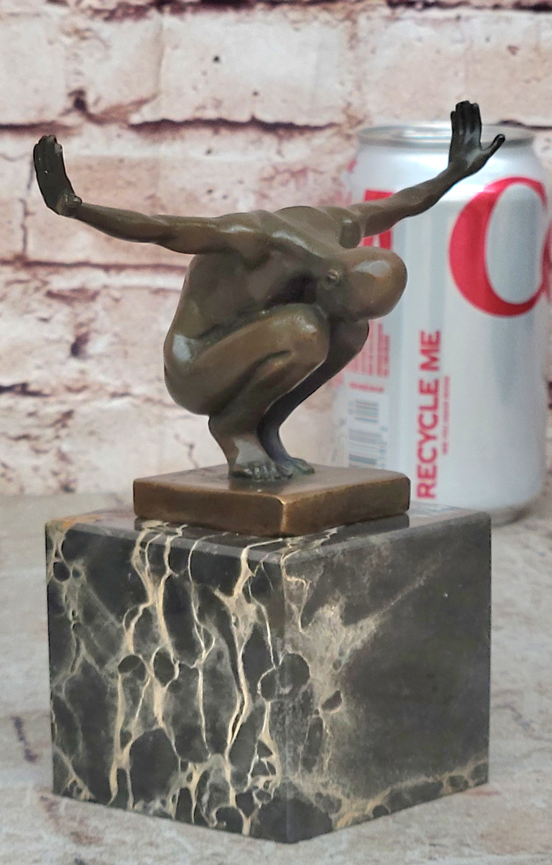Buy the Handcrafted Bronze “The Athlete” Statue – Signed Nude Male Sportsman Sculpture by Milo on Sale
