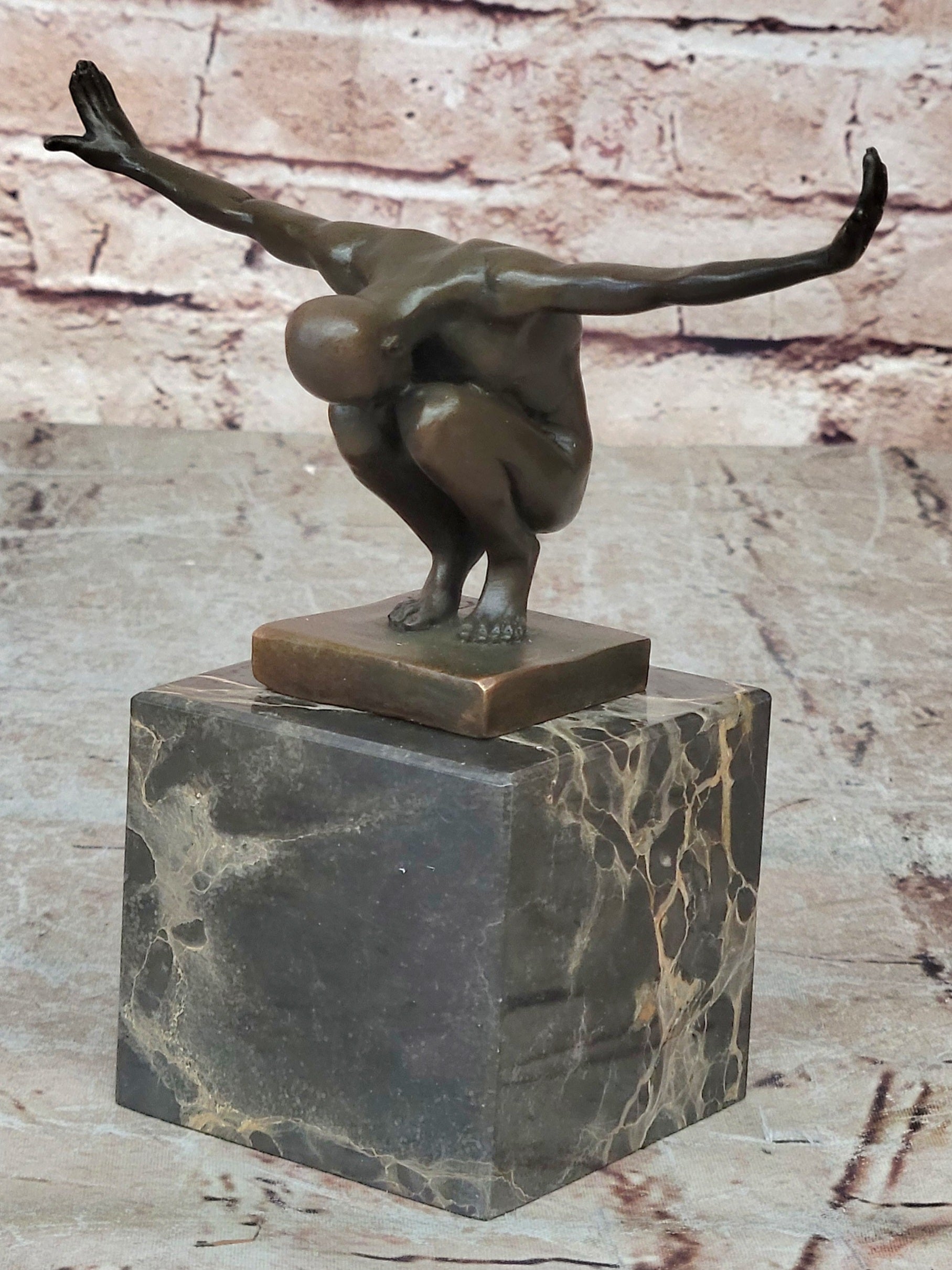 Buy the Handcrafted Bronze “The Athlete” Statue – Signed Nude Male Sportsman Sculpture by Milo on Sale