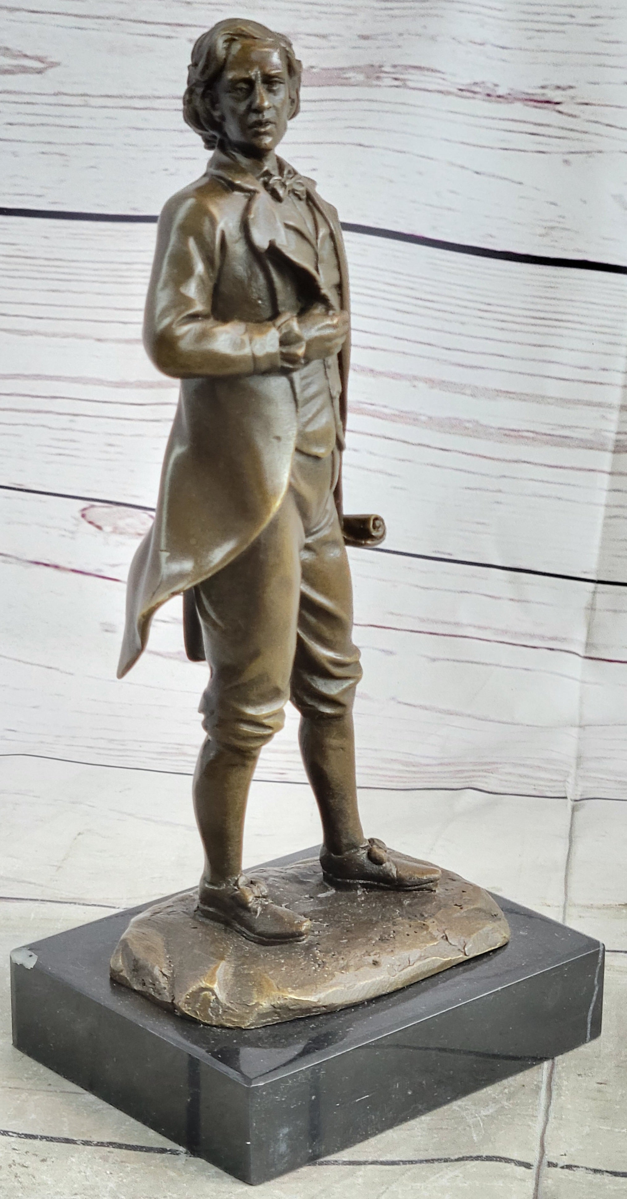 Thomas Jefferson 100% Genuine Solid Bronze Home Office Decoration Decor Statue