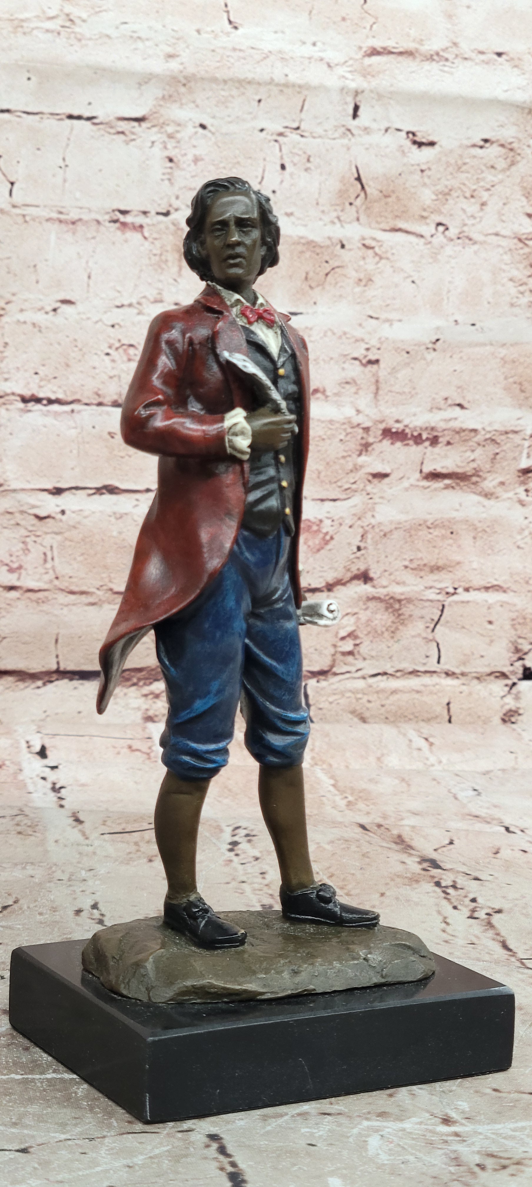 Classic Bronze Chopin Sculpture Musician Statue Home Library Décor