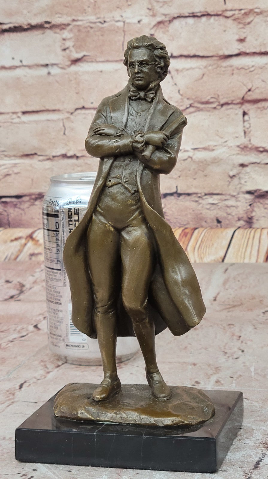 Famous Music Composer Franz Schubert Bronze Statue Home Office Decor Figurine