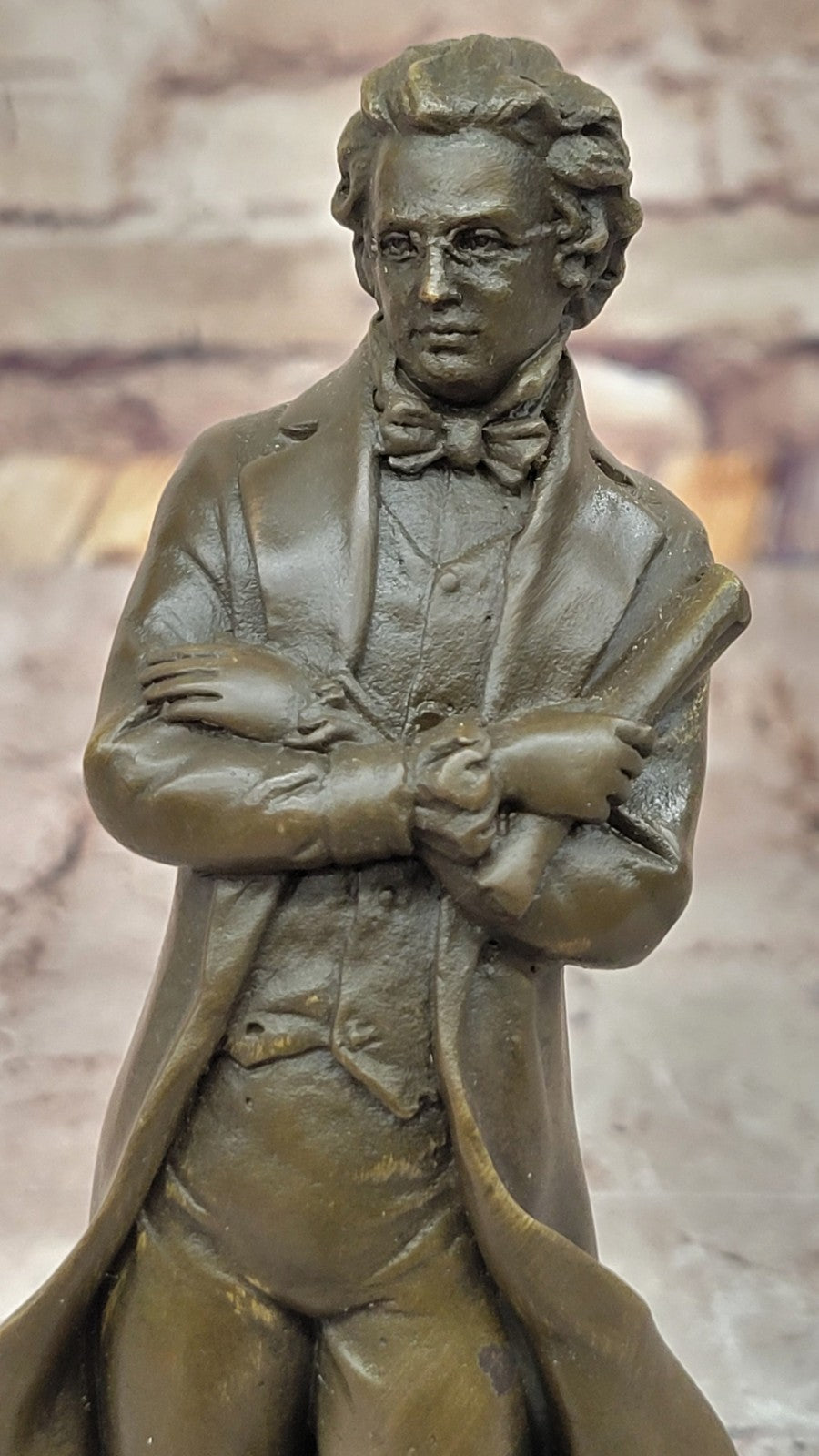 Famous Music Composer Franz Schubert Bronze Statue Home Office Decor Figurine