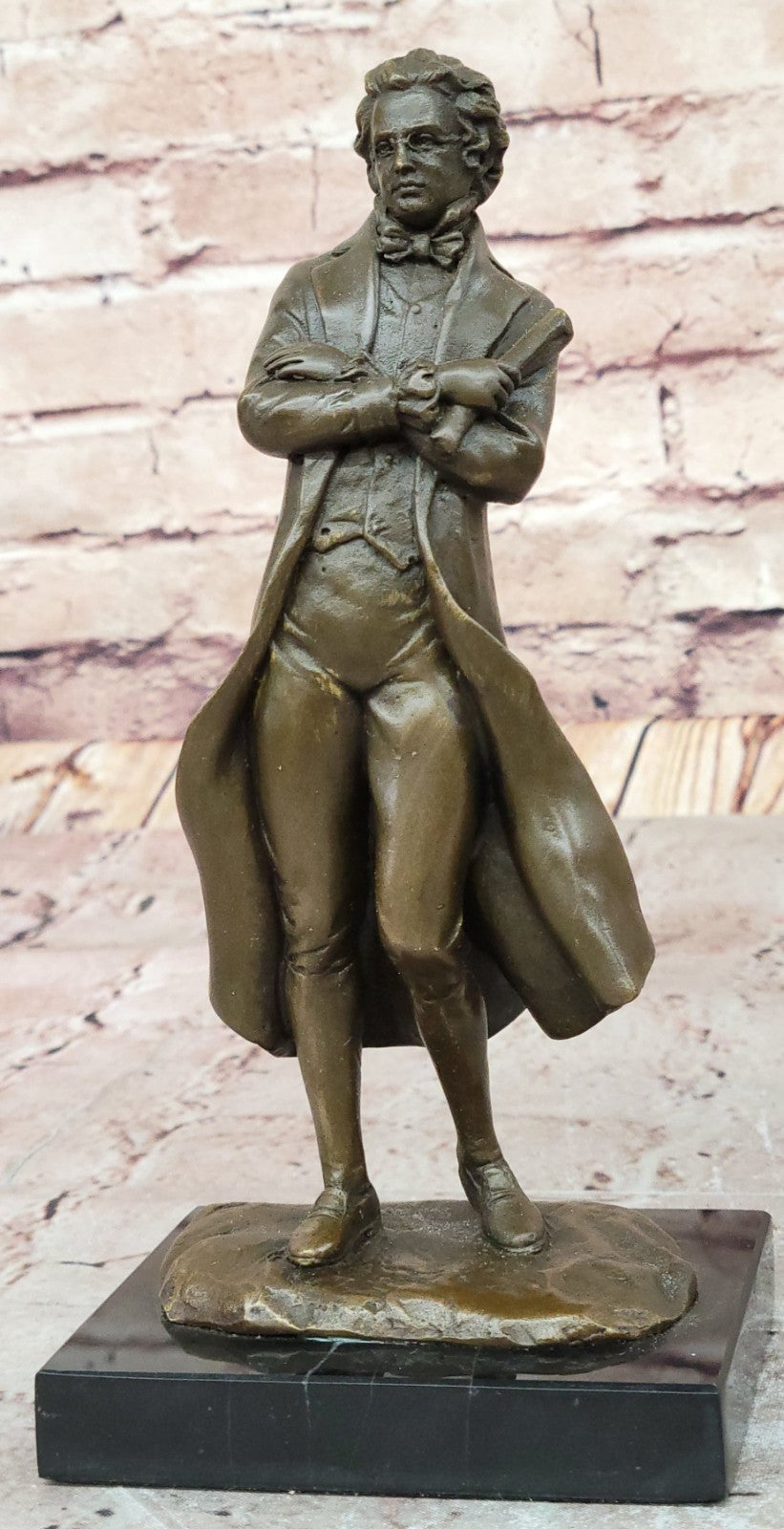 Famous Music Composer Franz Schubert Bronze Statue Home Office Decor Figurine
