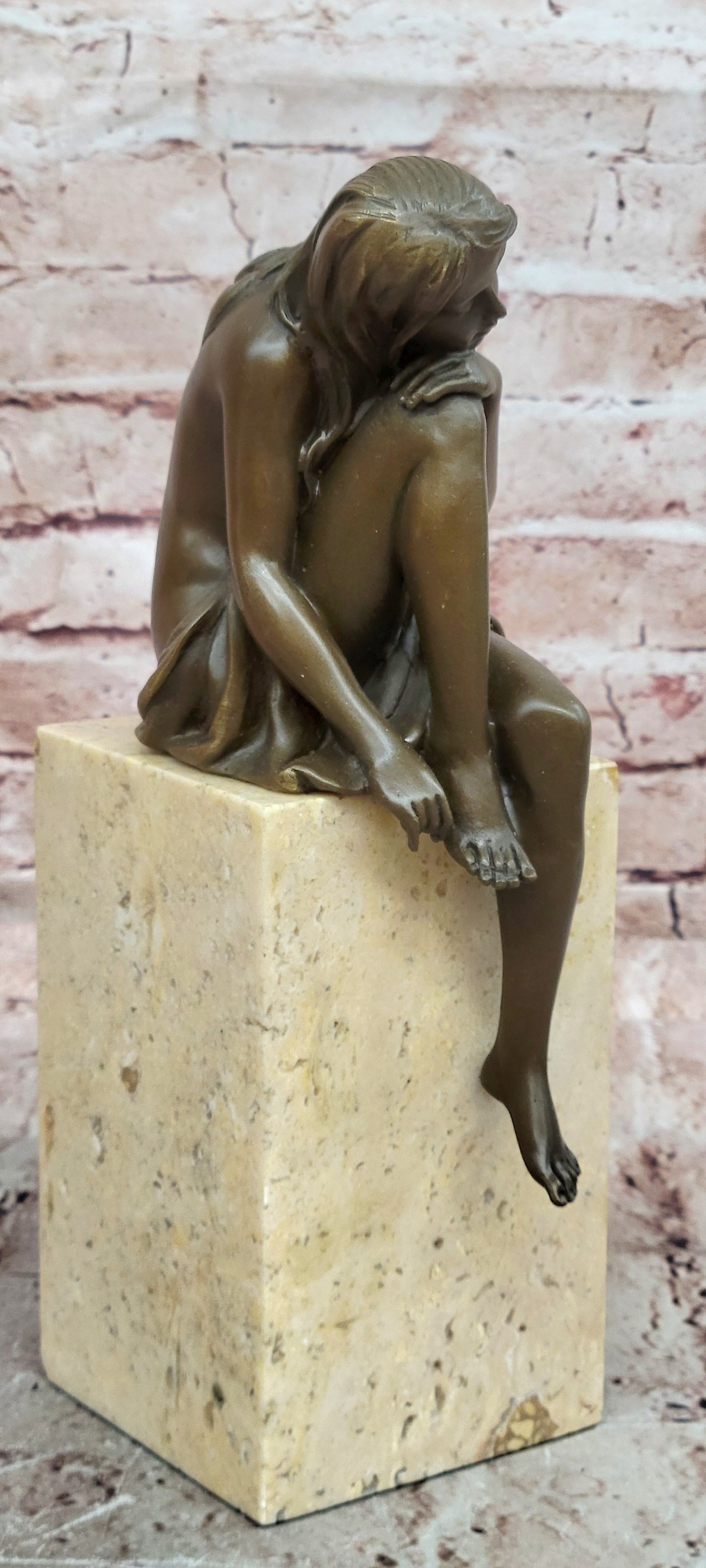 Cesaro Semi Nude Female Bronze Figurine Museum Quality Erotic Art