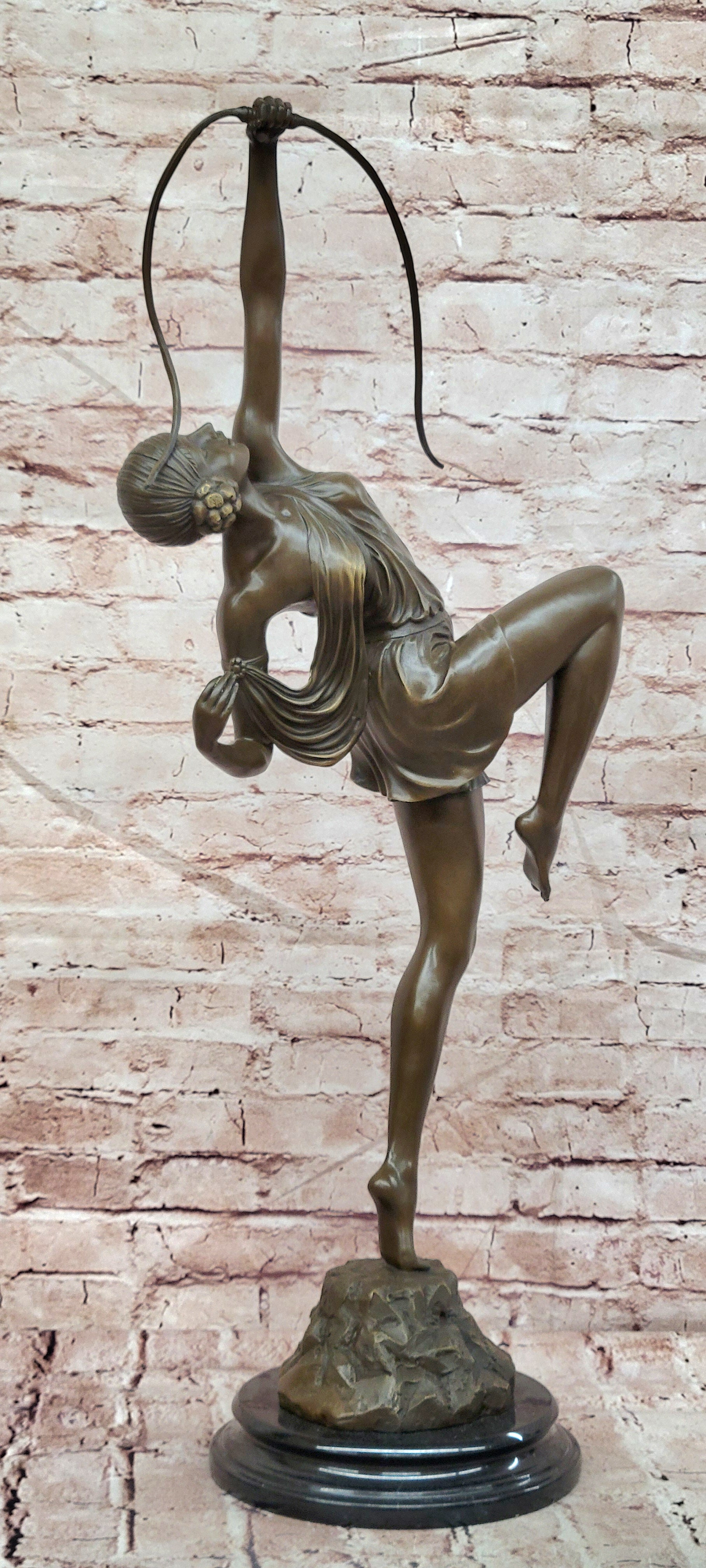 Bronze Diana Artemis Figurine Mirval Signed Hunt Goddess Collectible Art