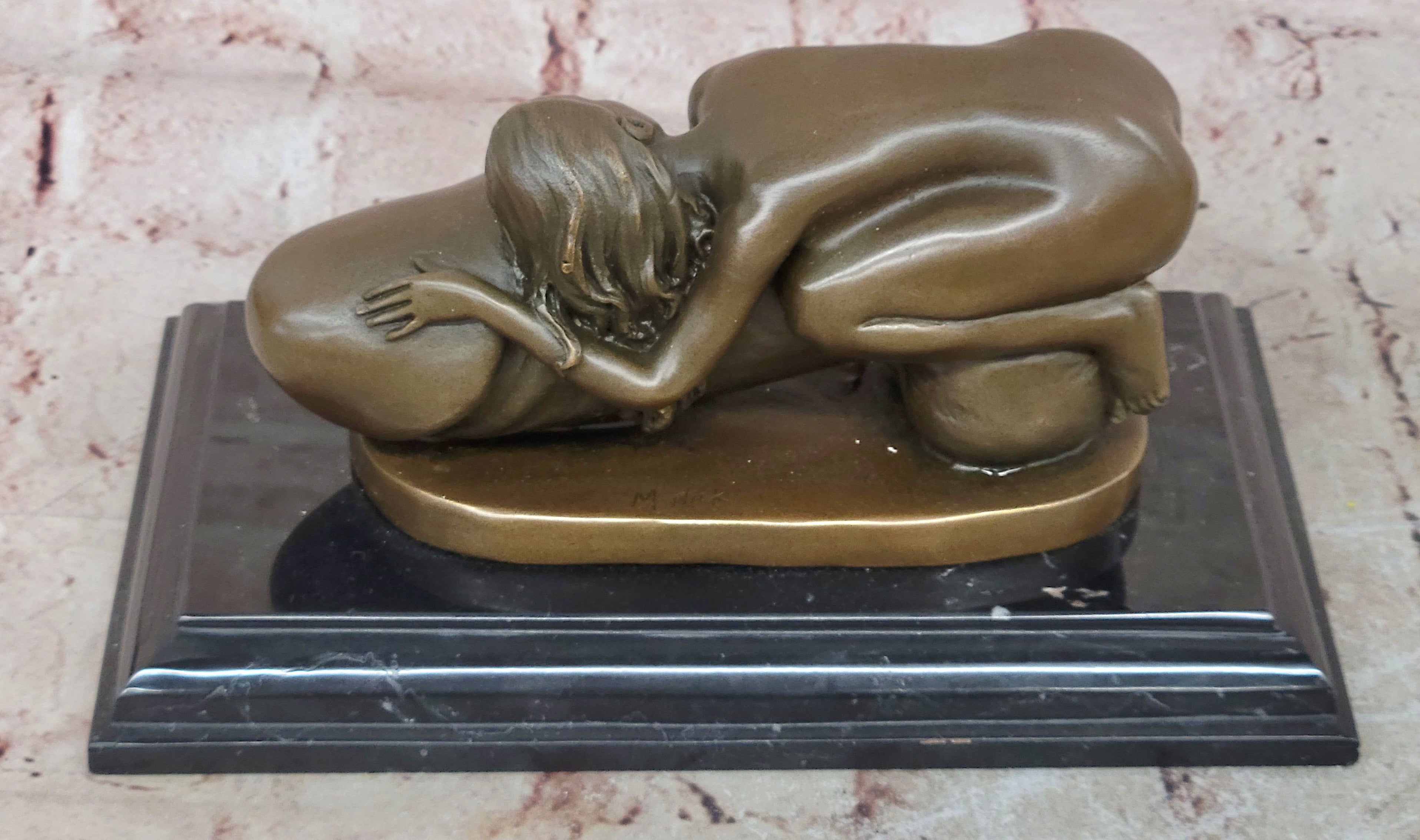Hot Cast Erotic Nude Woman Bronze Statue by Mario Nick Sensual Artwork Figurine
