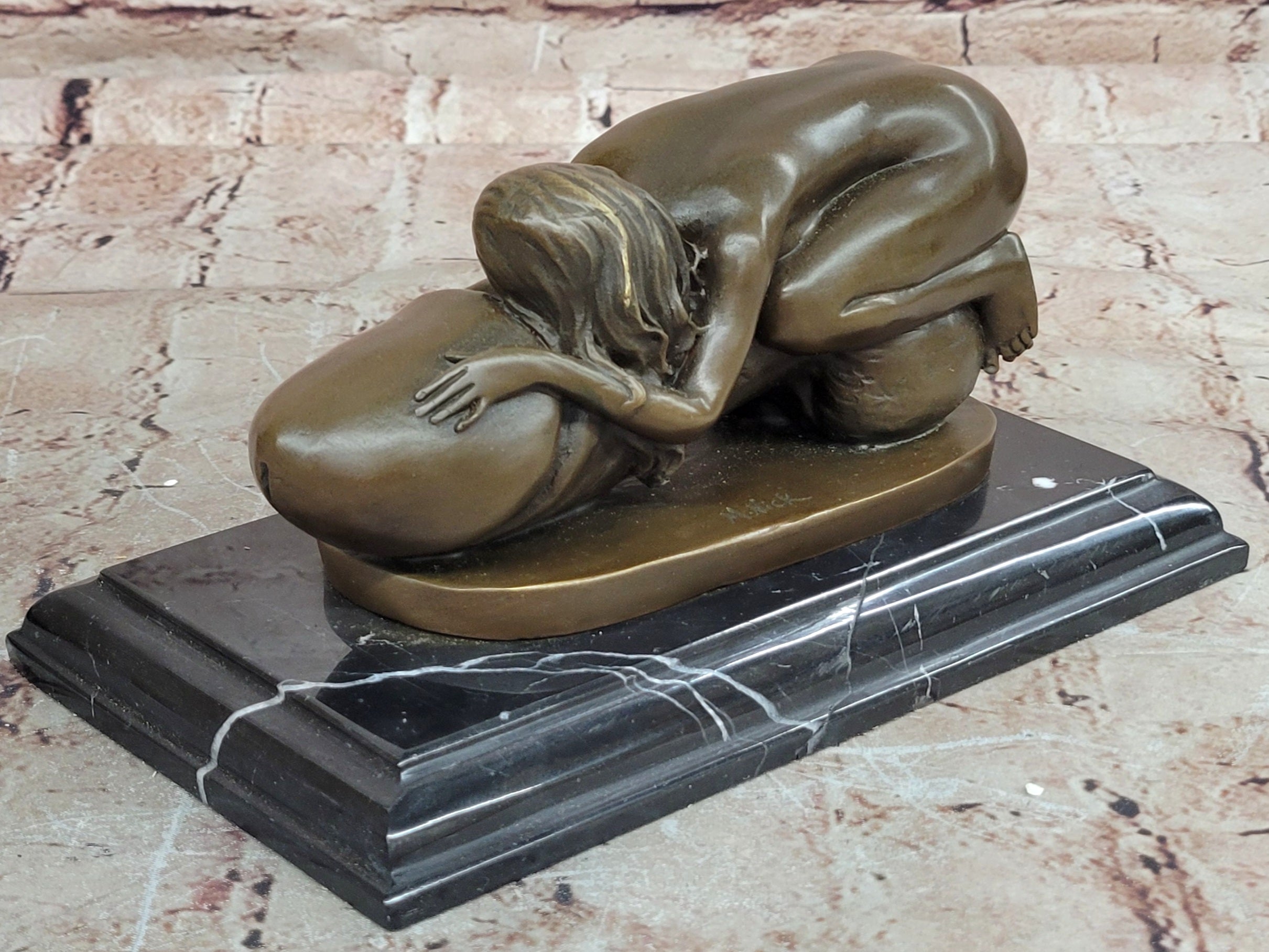 Hot Cast Erotic Nude Woman Bronze Statue by Mario Nick Sensual Artwork Figurine