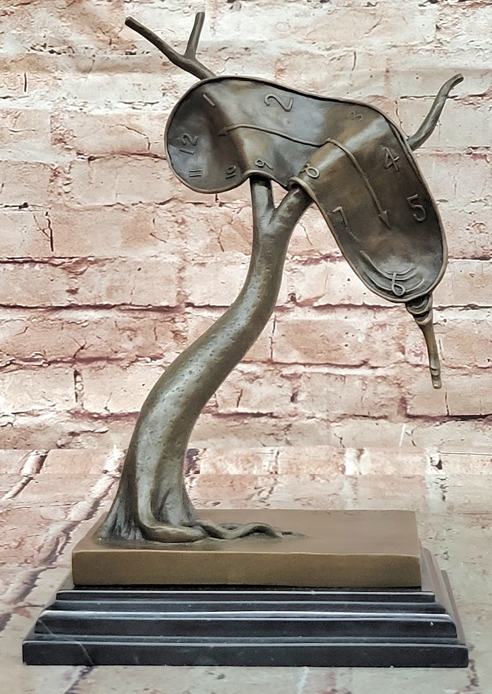 Dalí Persistence of Memory Clock Sculpture Surreal Modern Art Statue Decor