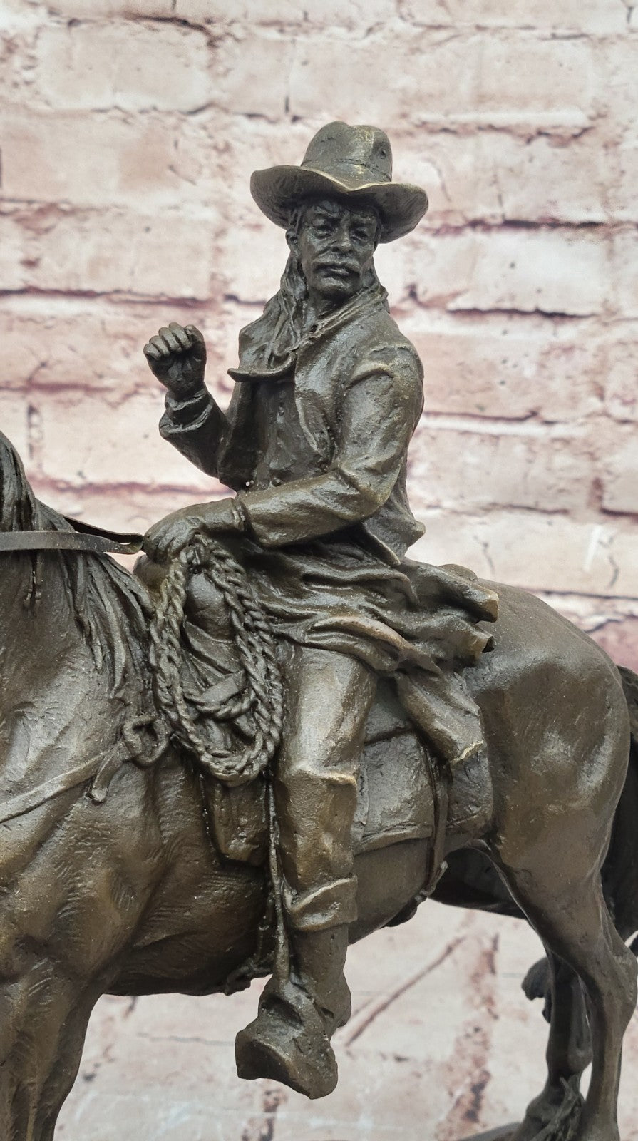 Handmade Bronze Remington Scout Statue - Western Art Collectible Figurine