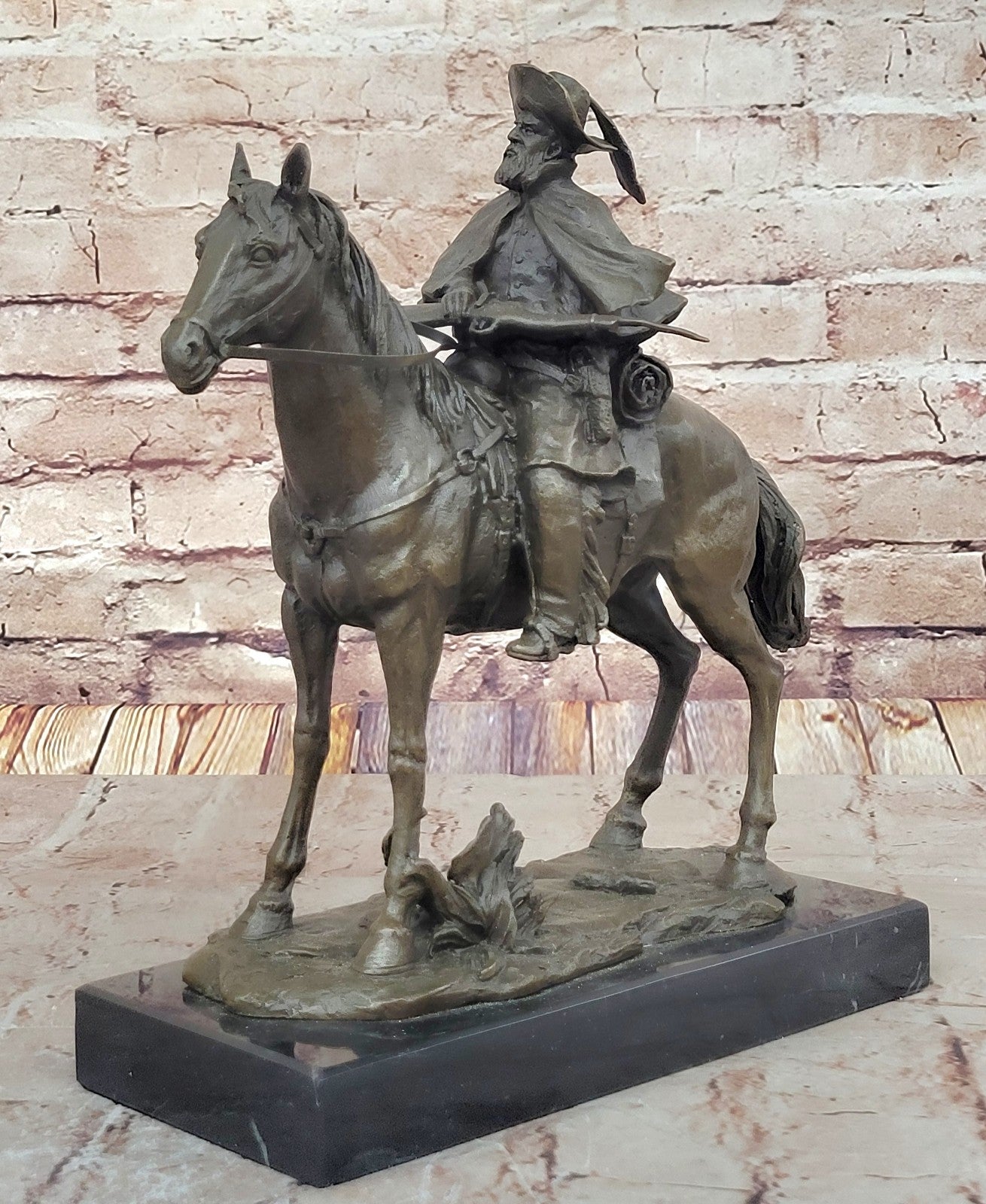 Art Deco Western Art Remington Tribute Lost Wax Method Marble Base Figurine Sale