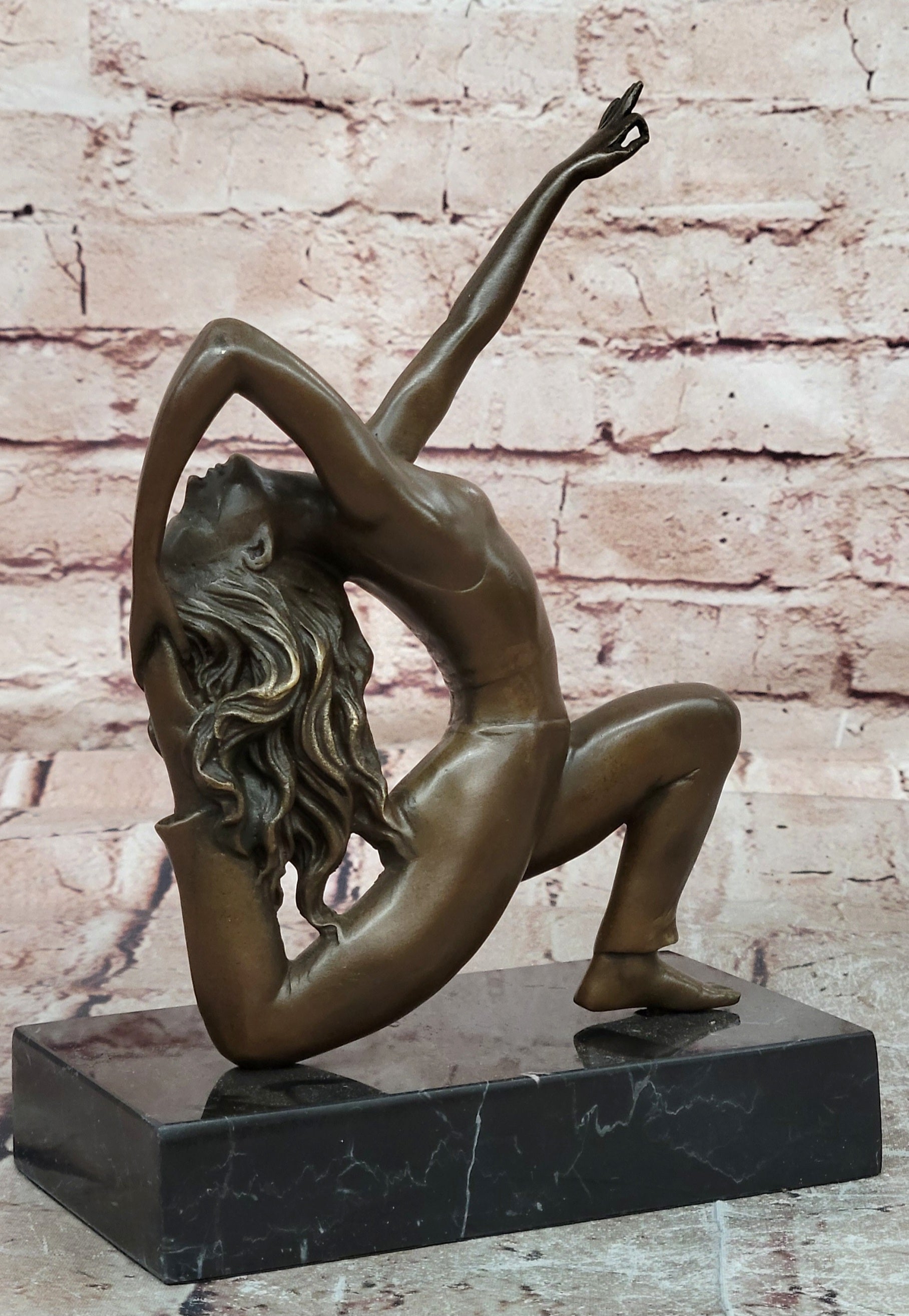 Handcrafted Pascal Delor Bronze Gymnast Statue Executive Decor