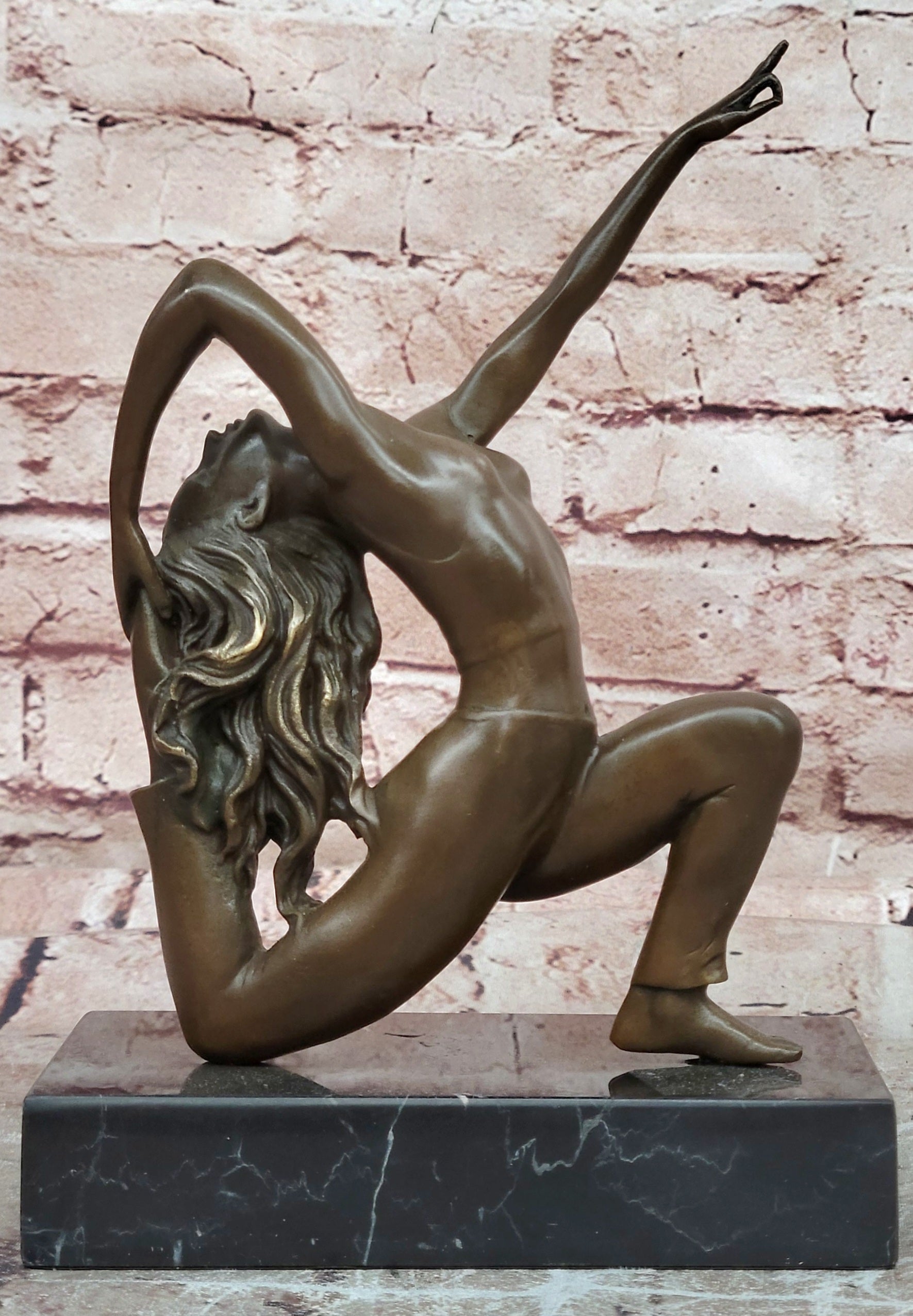 Handcrafted Pascal Delor Bronze Gymnast Statue Executive Decor