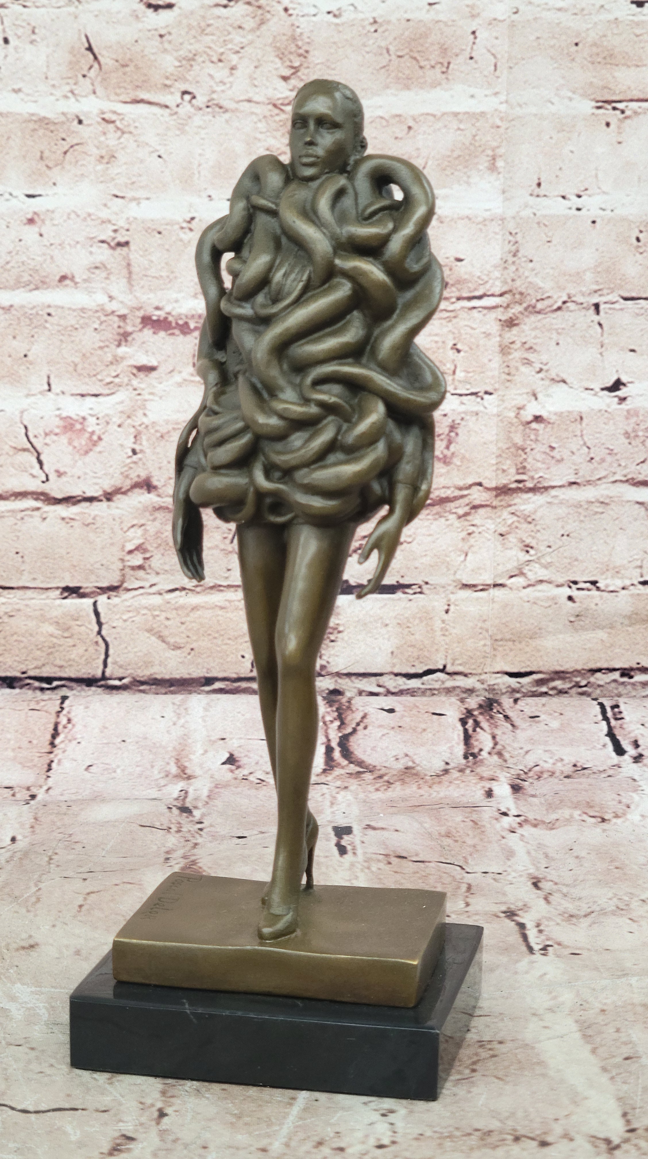 Handcrafted Detailed Mid Century Abstract Woman Bronze Masterpiece Sculpture
