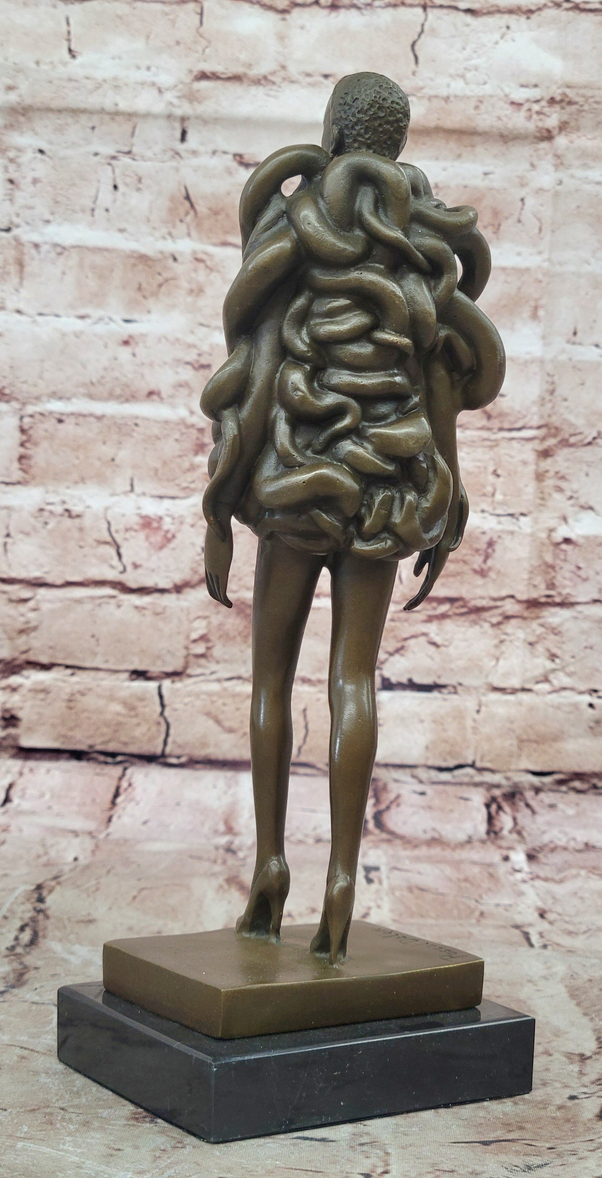 Handcrafted Detailed Mid Century Abstract Woman Bronze Masterpiece Sculpture