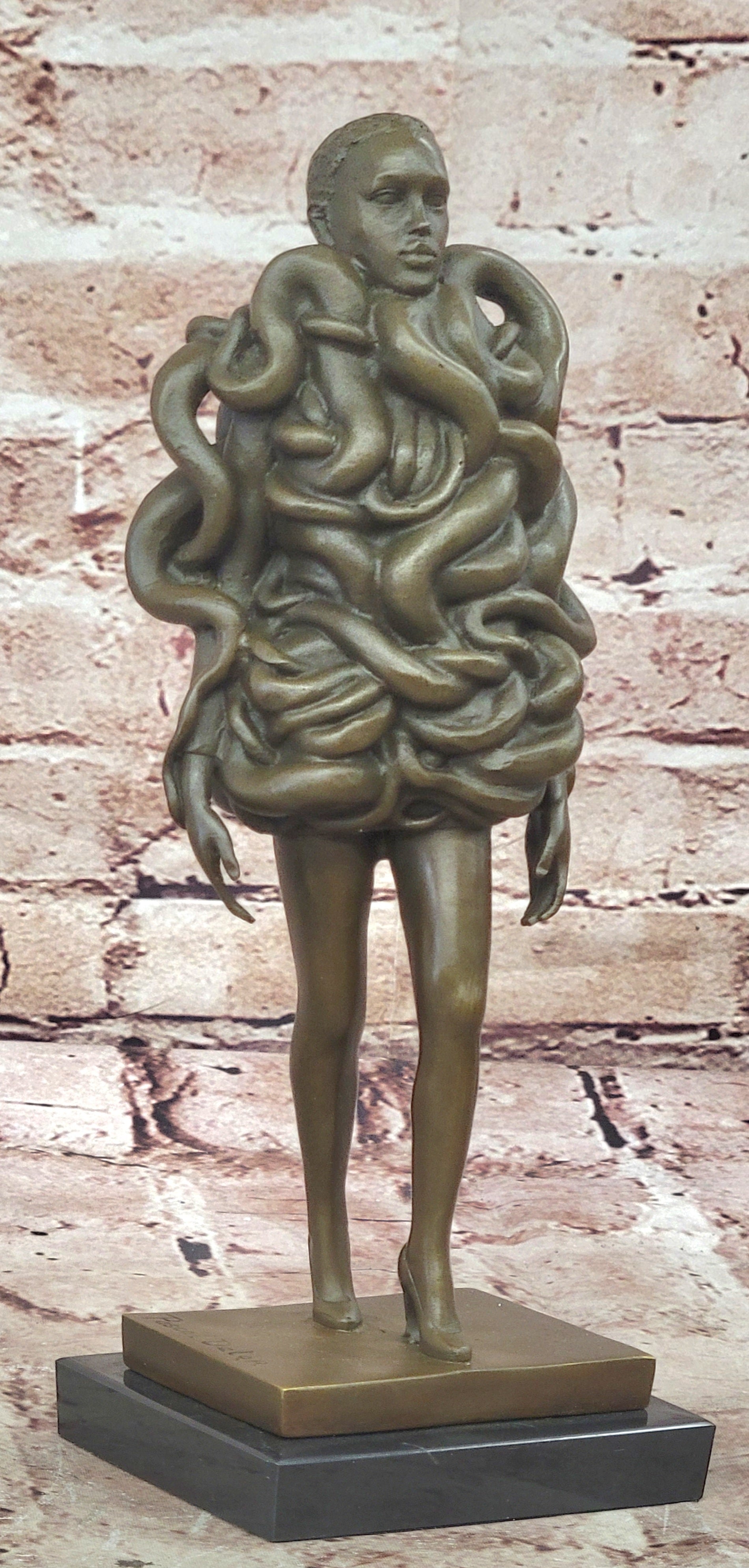 Handcrafted Detailed Mid Century Abstract Woman Bronze Masterpiece Sculpture