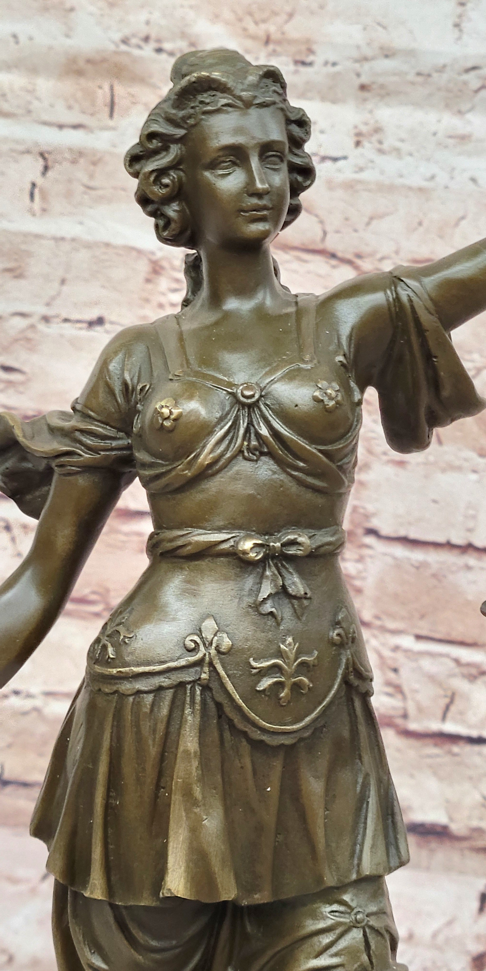 SIGNED A. Mayer BRONZE BLIND JUSTICE Lady Liberty 15" TALL STATUE DECORATIVE ART