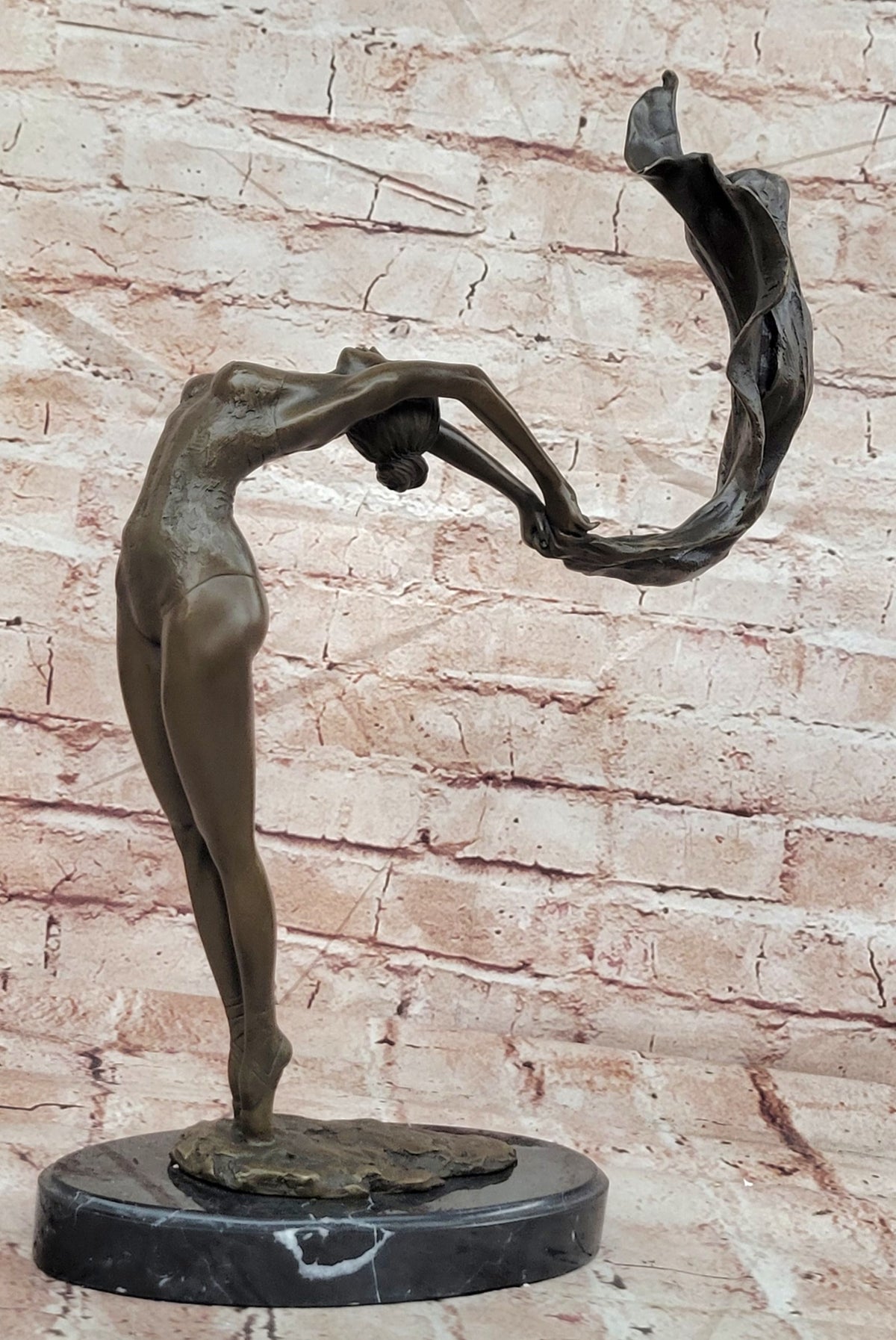 Mavchi Bronze Dance Sculpture Ballet Dancer with Voile Fine Art Statue