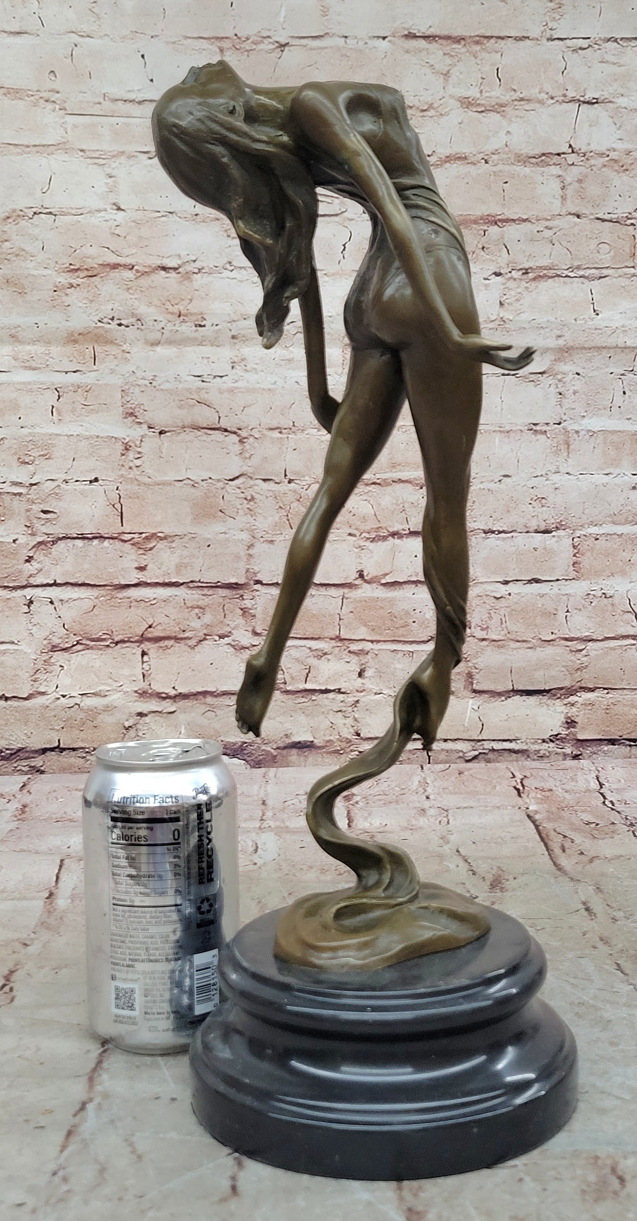 Signed Original Milo Nude Female Abstract Mid Century Bronze Sculpture Statue