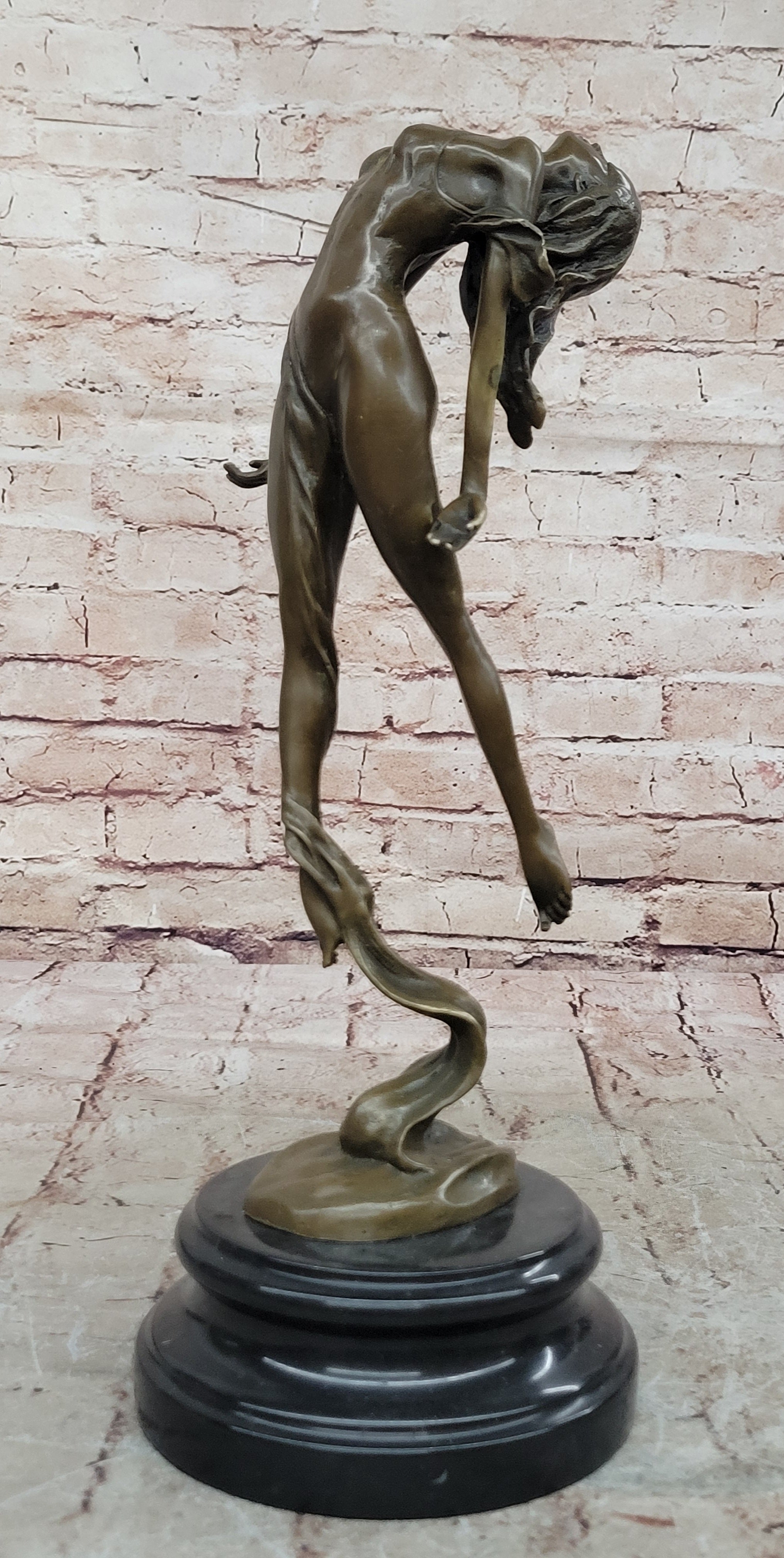 Signed Original Milo Nude Female Abstract Mid Century Bronze Sculpture Statue