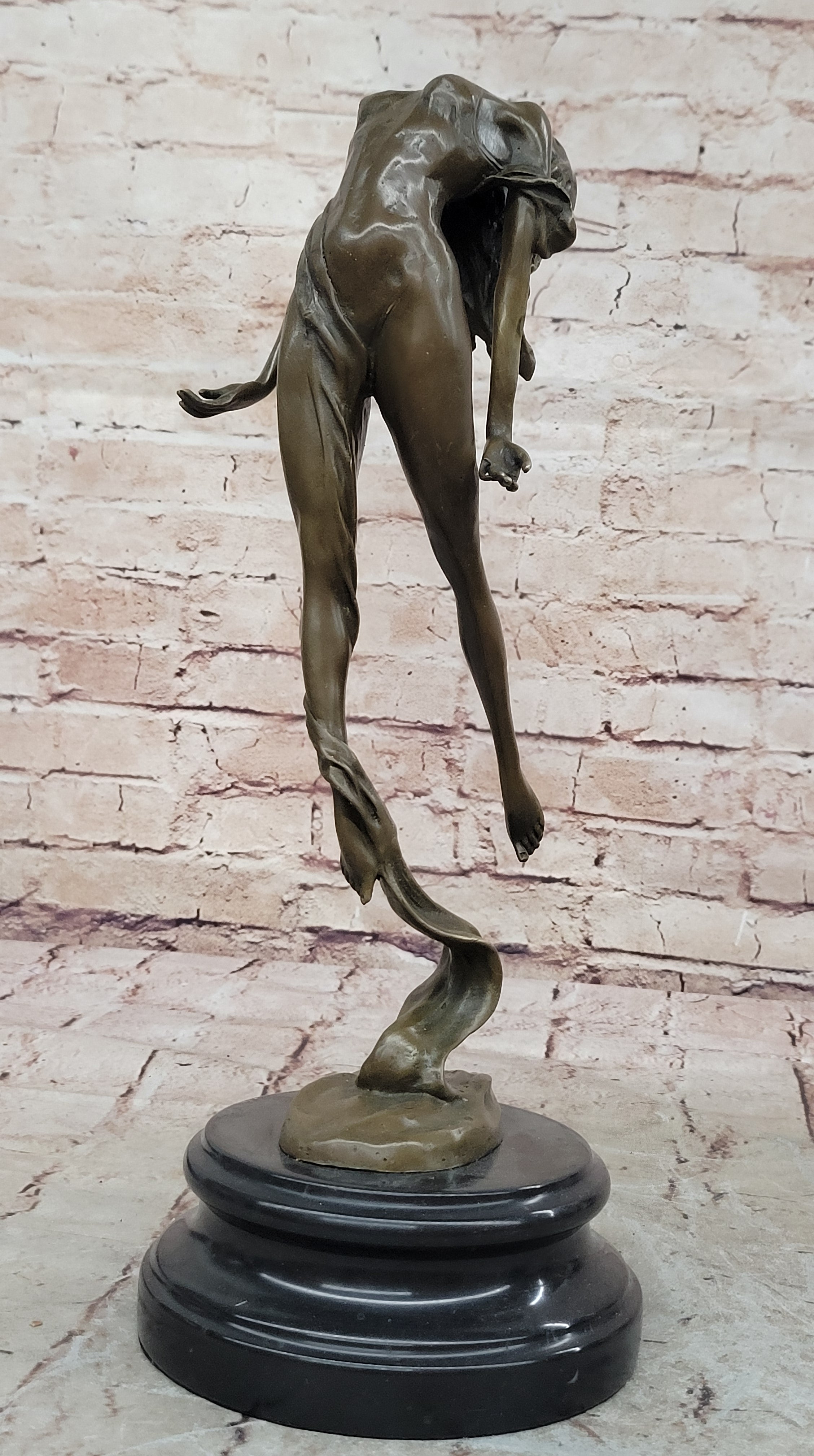 Signed Original Milo Nude Female Abstract Mid Century Bronze Sculpture Statue