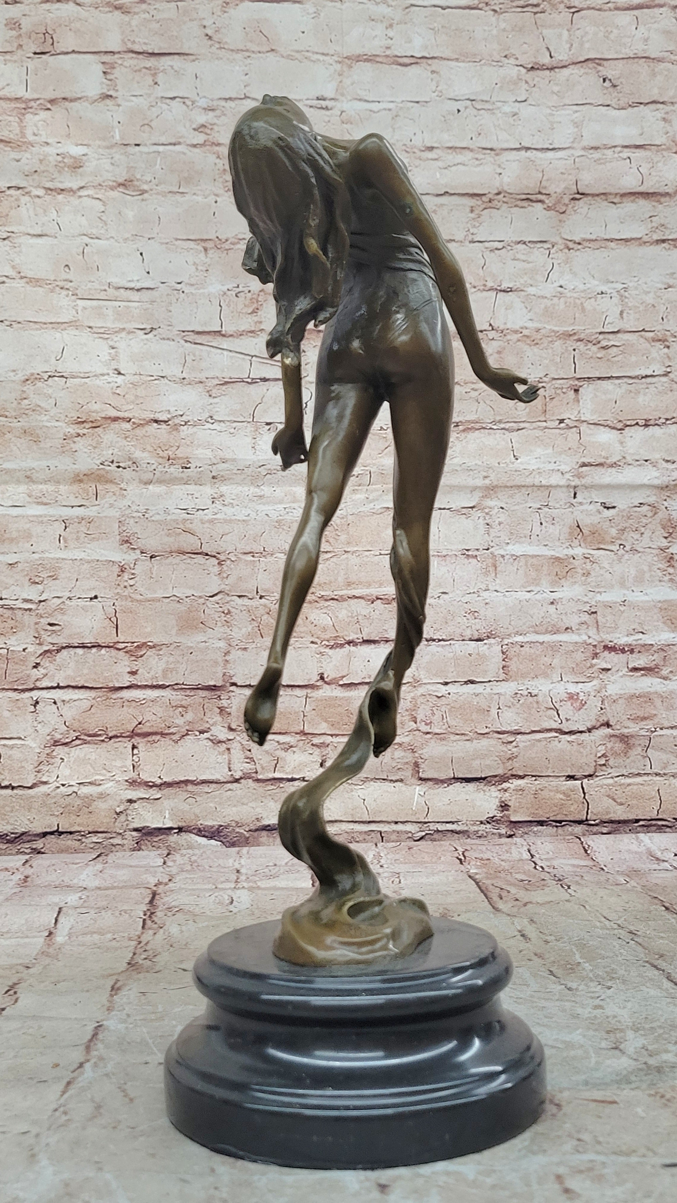 Signed Original Milo Nude Female Abstract Mid Century Bronze Sculpture Statue