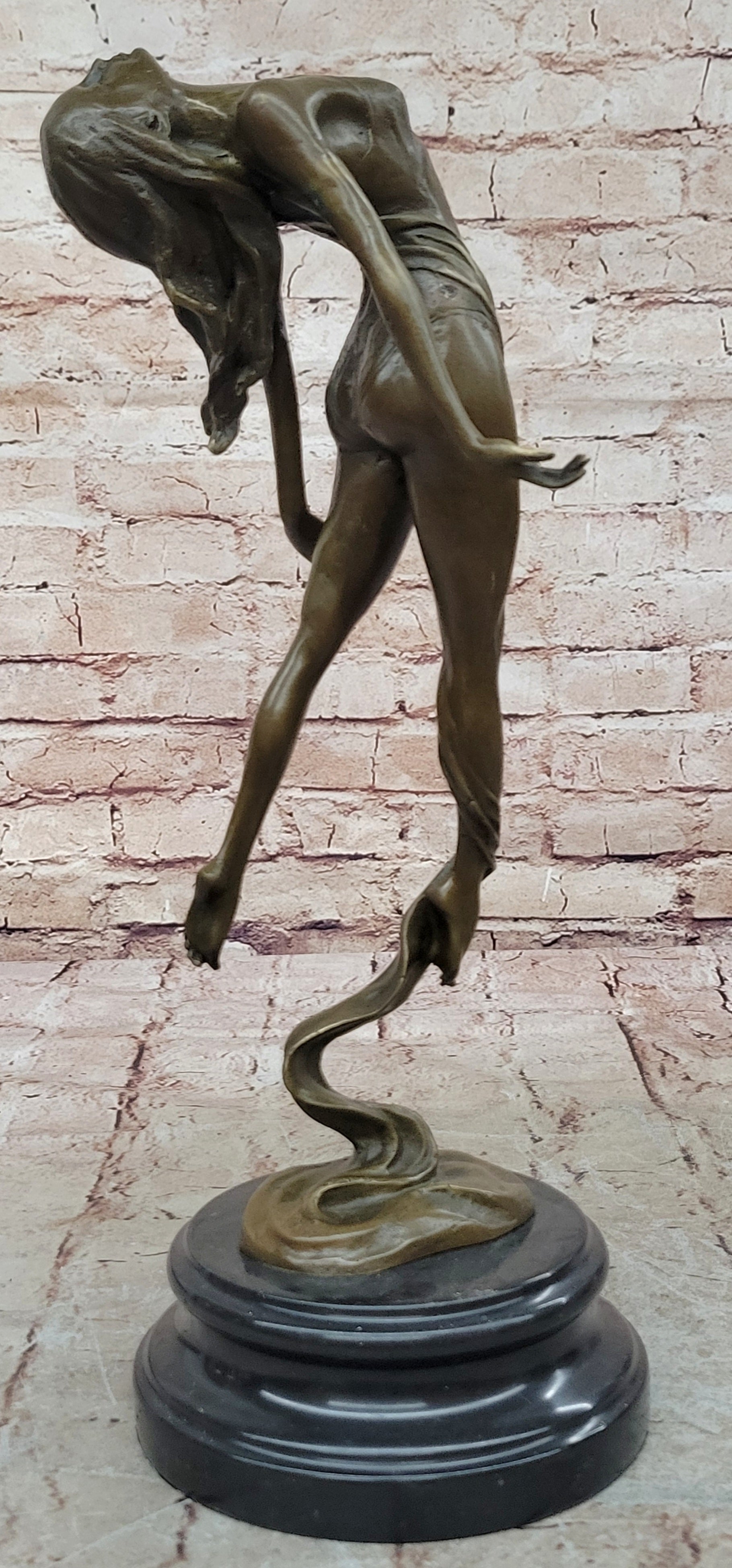 Signed Original Milo Nude Female Abstract Mid Century Bronze Sculpture Statue