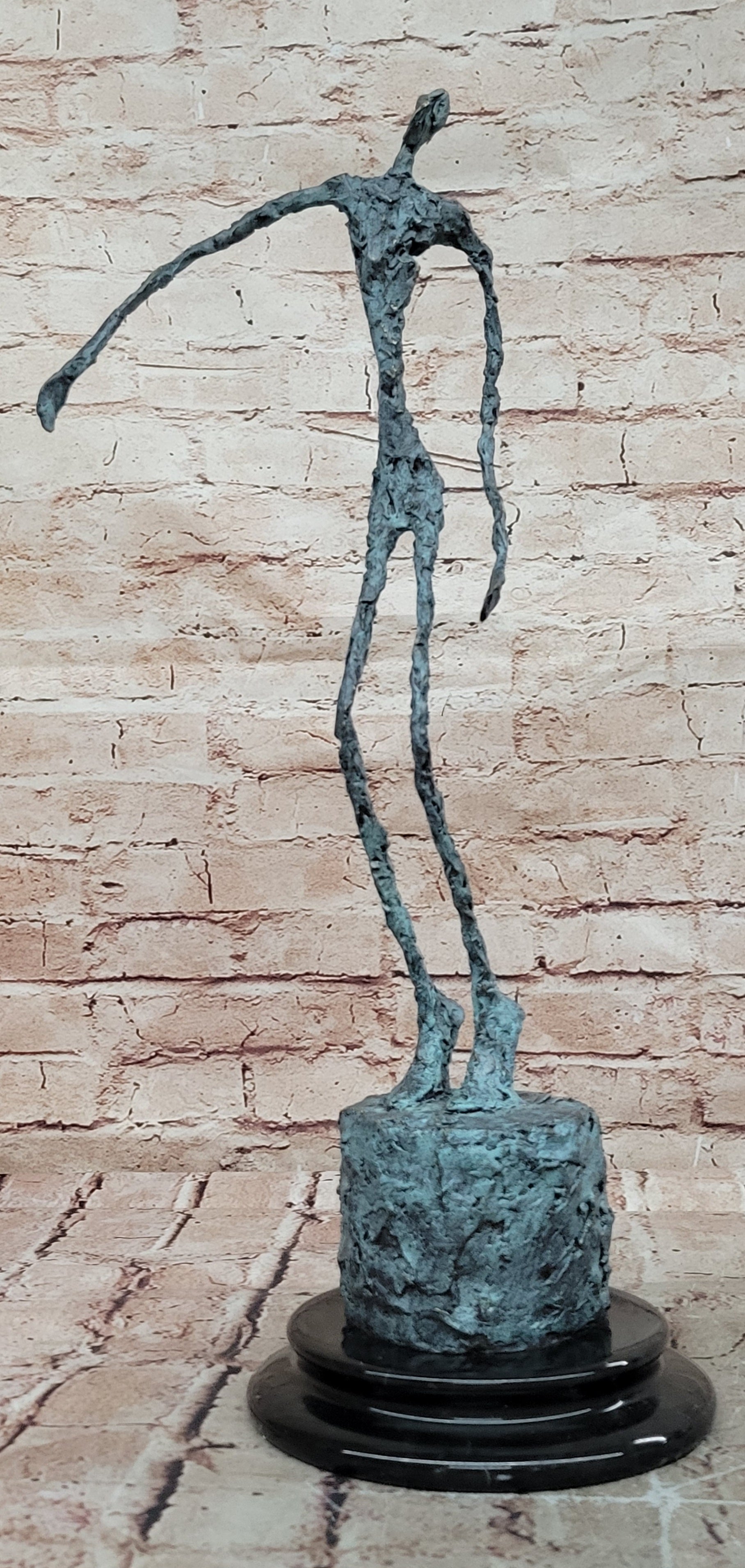 Hand Made Bronze Male Stick Sculpture Abstract Modern Hot Cast Statue