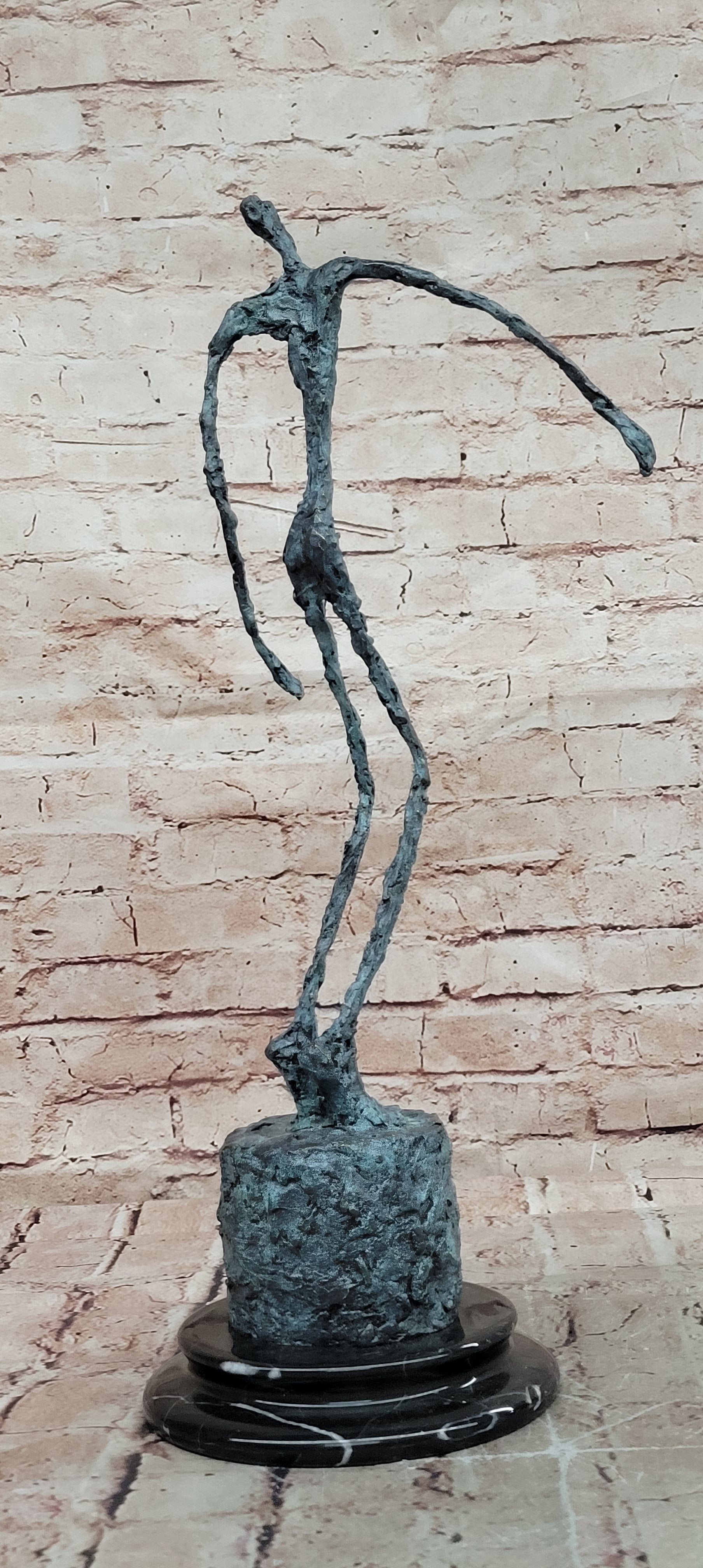 Hand Made Bronze Male Stick Sculpture Abstract Modern Hot Cast Statue