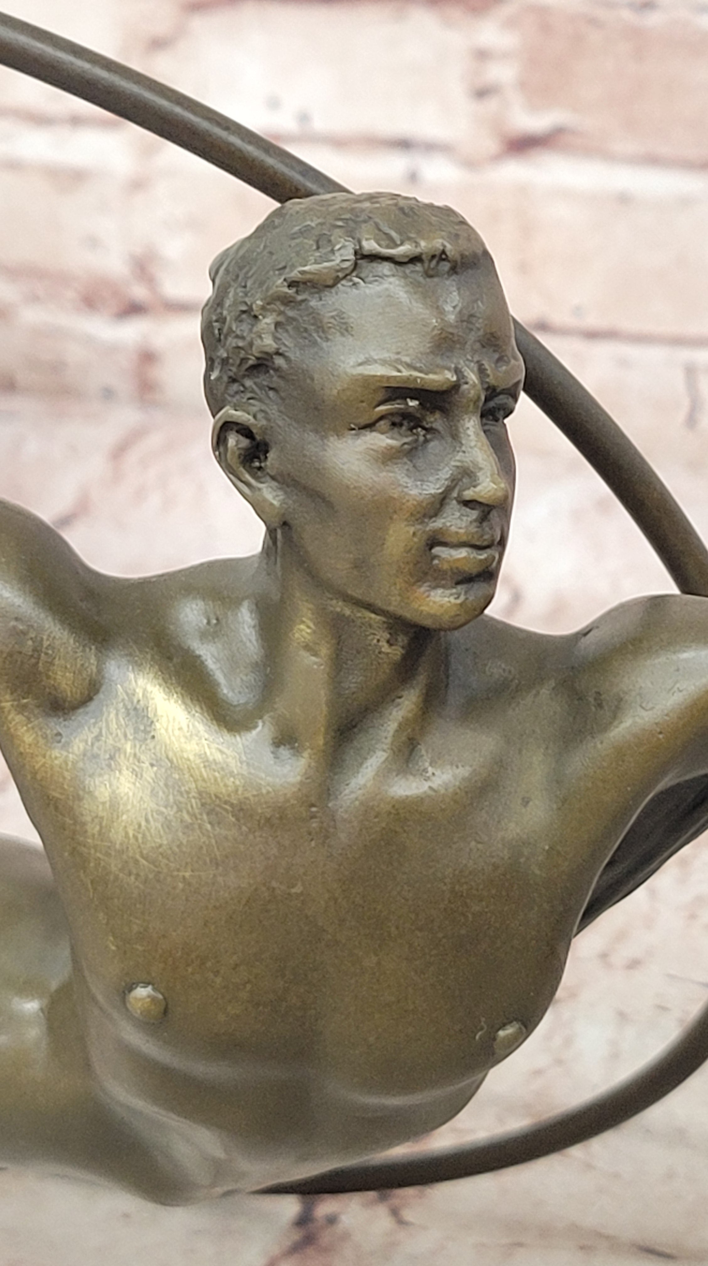 Aerial Acrobat Nude Male Bronze Sculpture – Breathtaking Figurine by Aldo Vitaleh on Sale